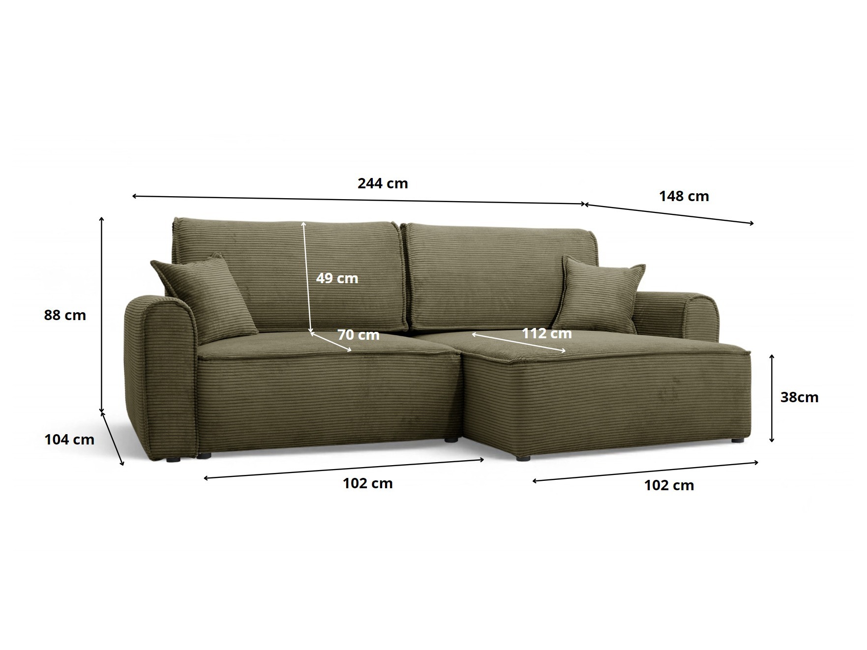 Stūra dīvāns Franklin 124 (Abriamo 01)