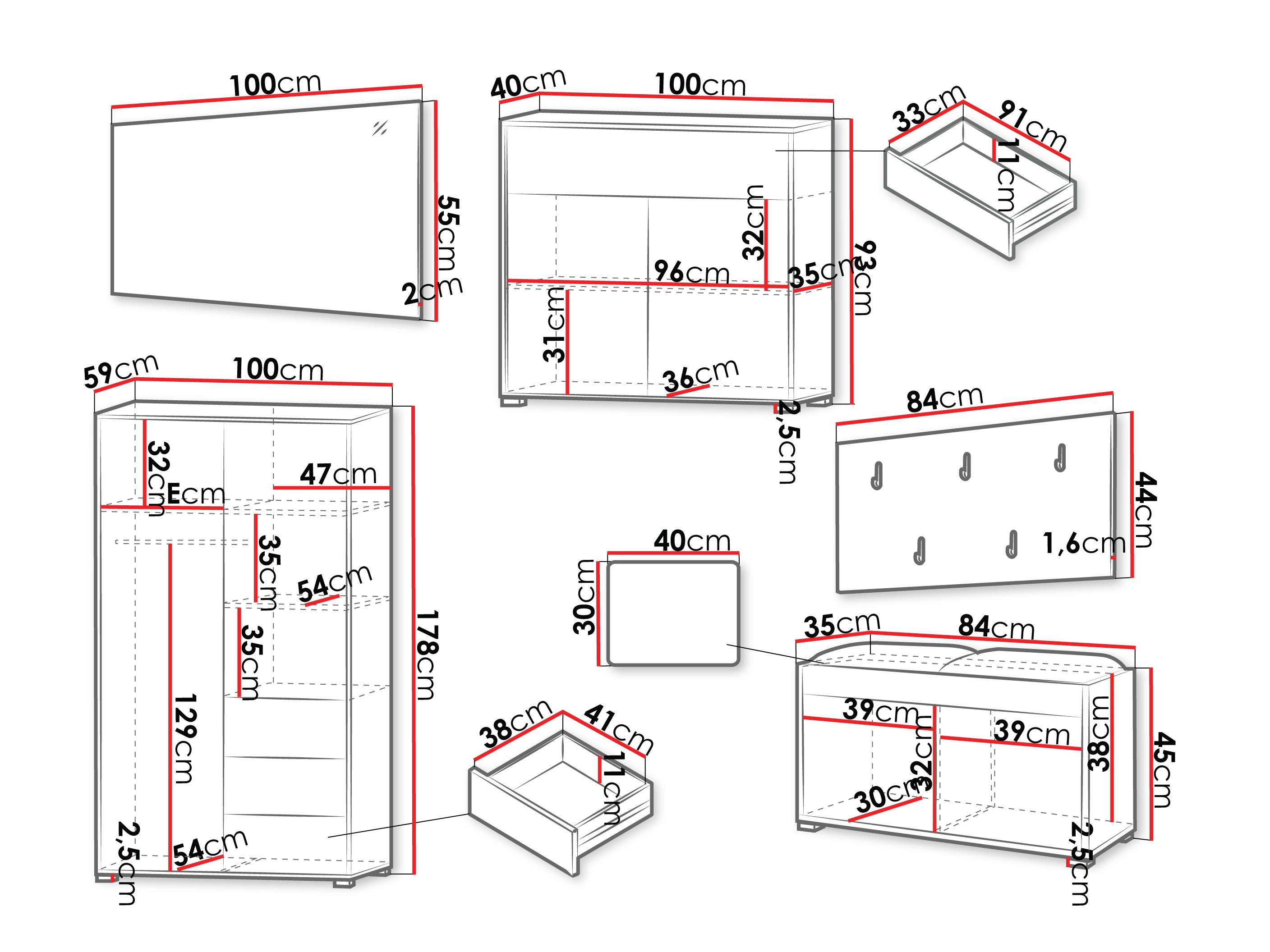 Priekšnama komplekts Comfivo Fersoe 118 (Ozols)