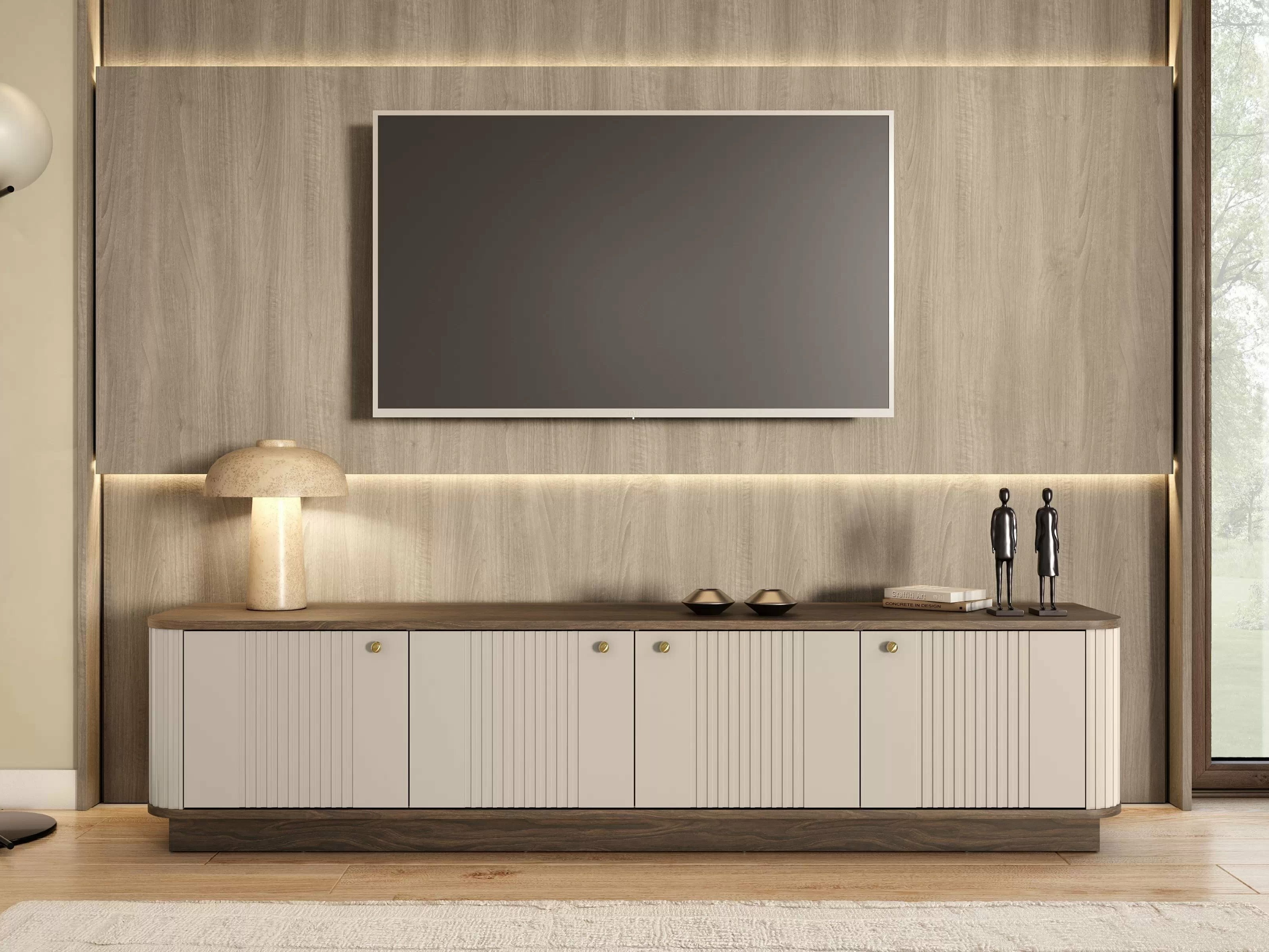 ТВ тумба Levfene 102 (Кашемир + Грецкий орех)