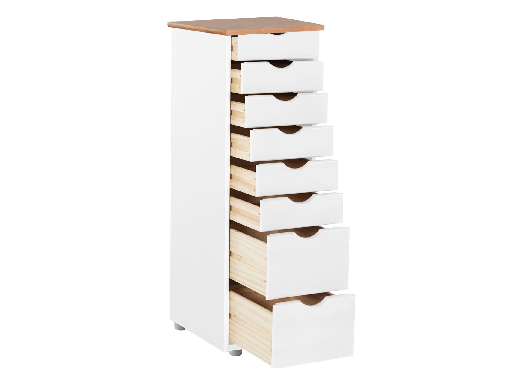 Kомод Denton 138 (Белый + Светлое дерево)