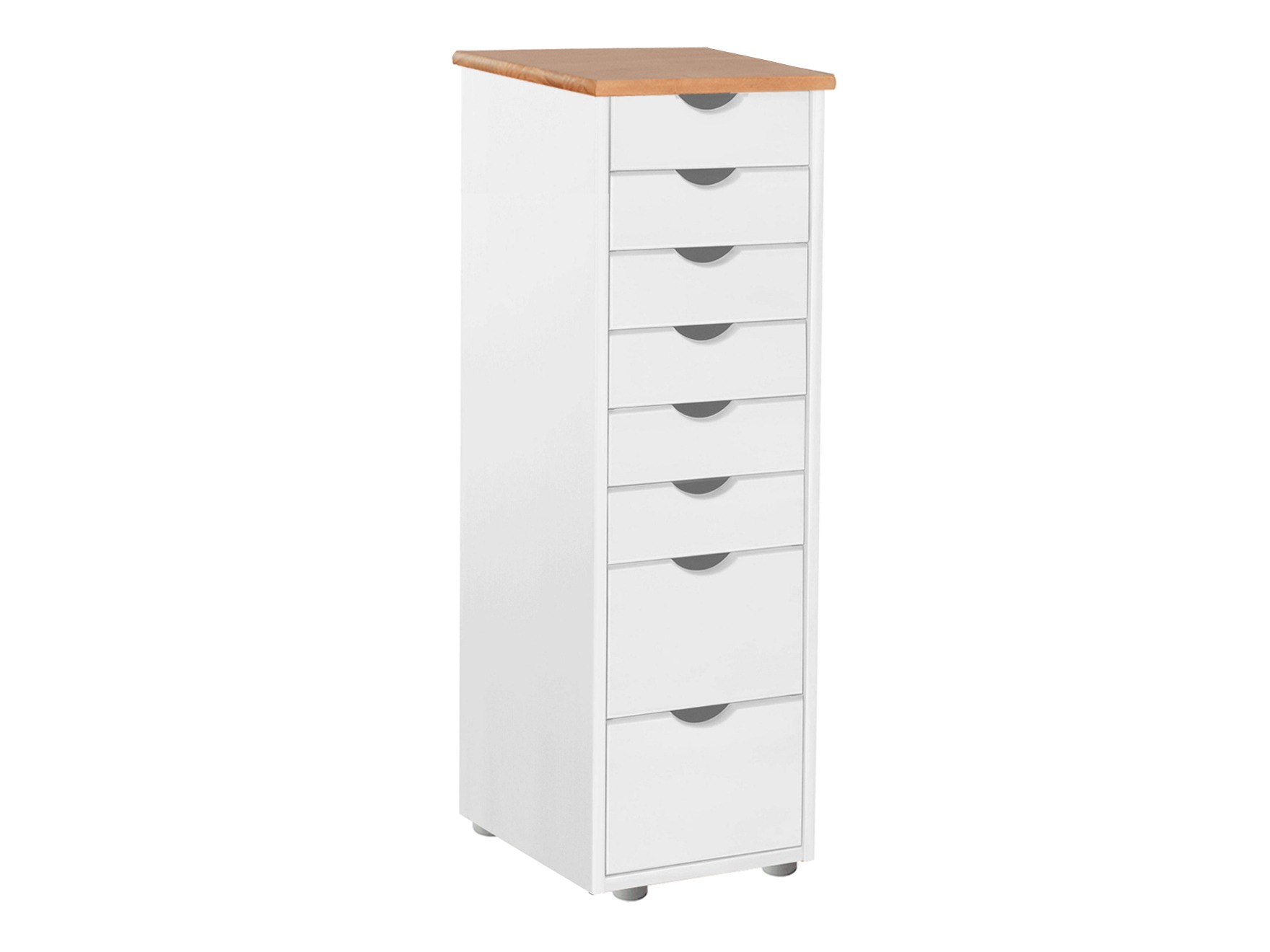 Kомод Denton 138 (Белый + Светлое дерево)