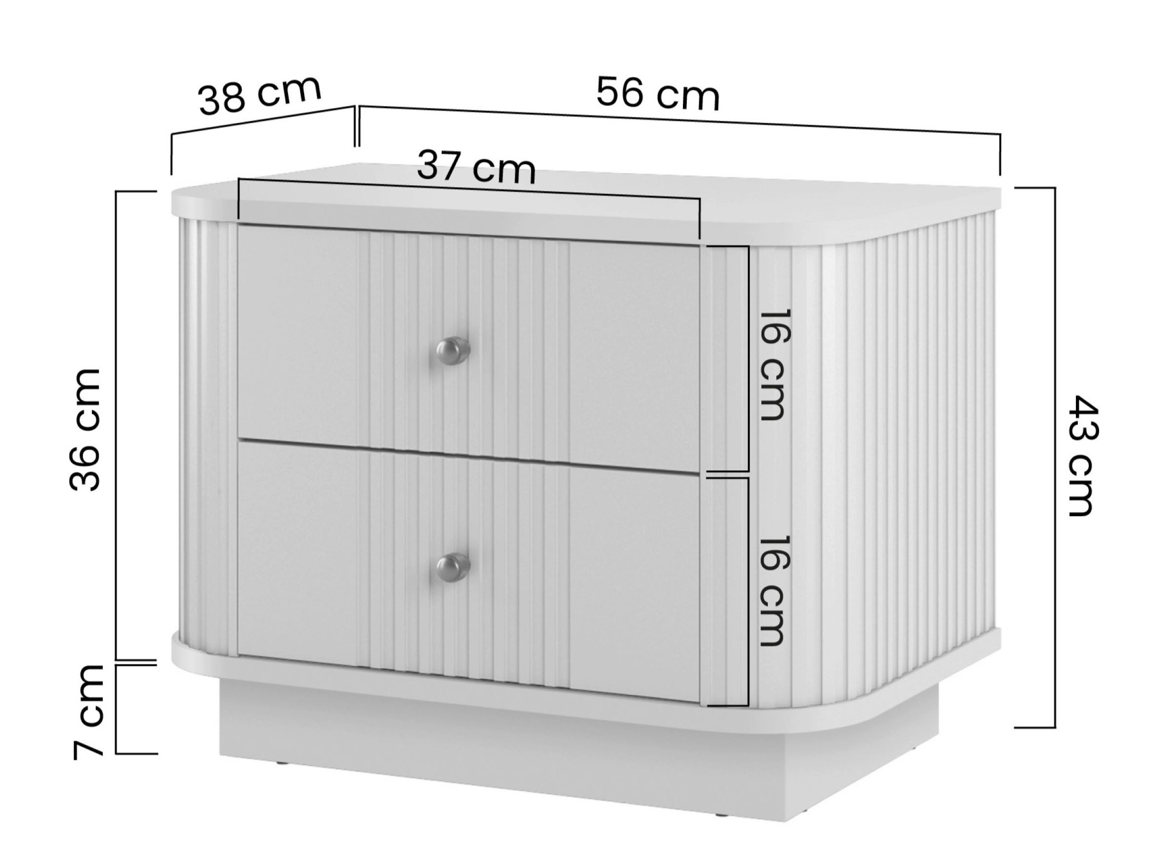 Naktsgaldiņu komplekts Levfene 105 (Melns)