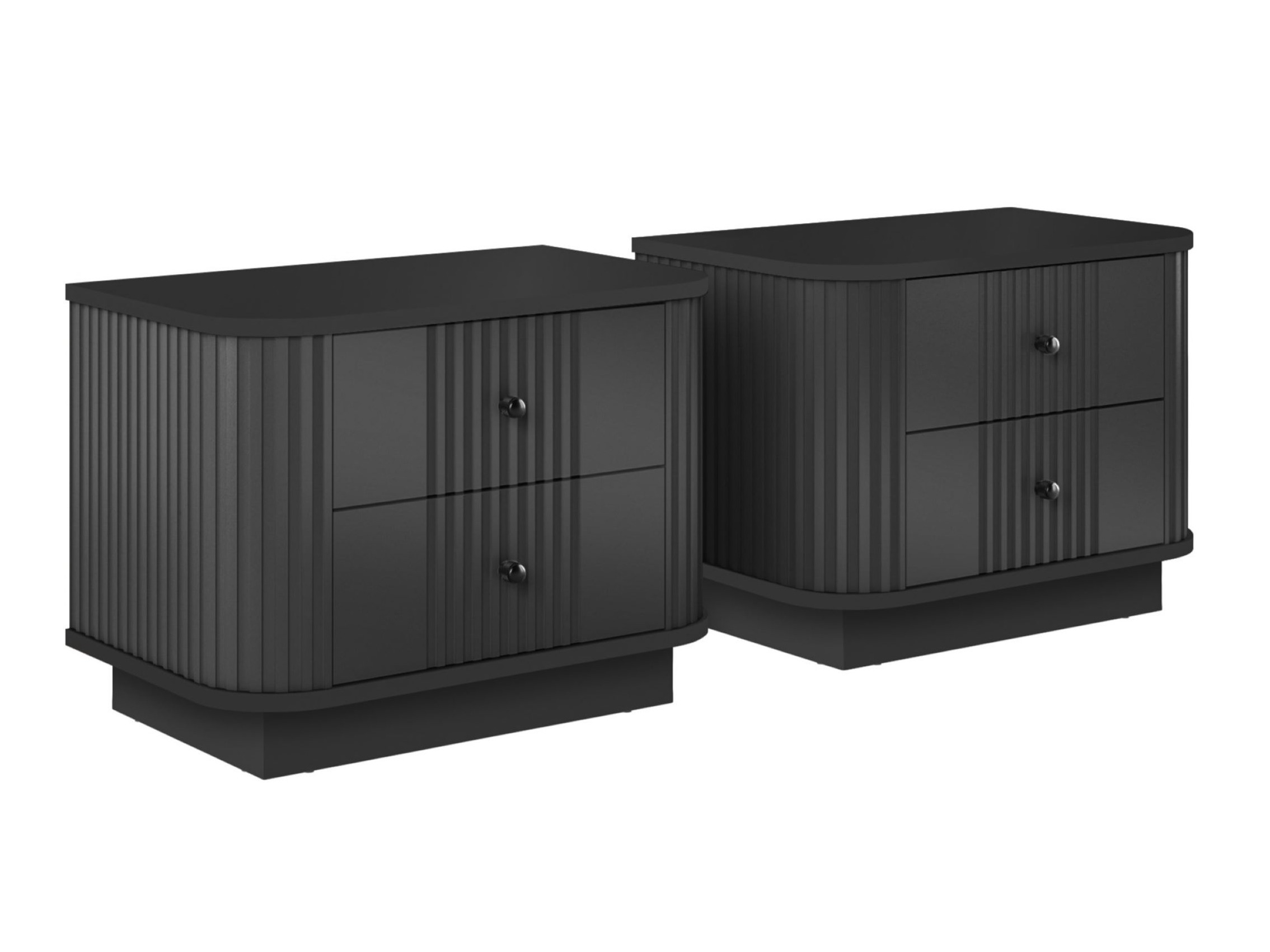 Naktsgaldiņu komplekts Levfene 105 (Melns)