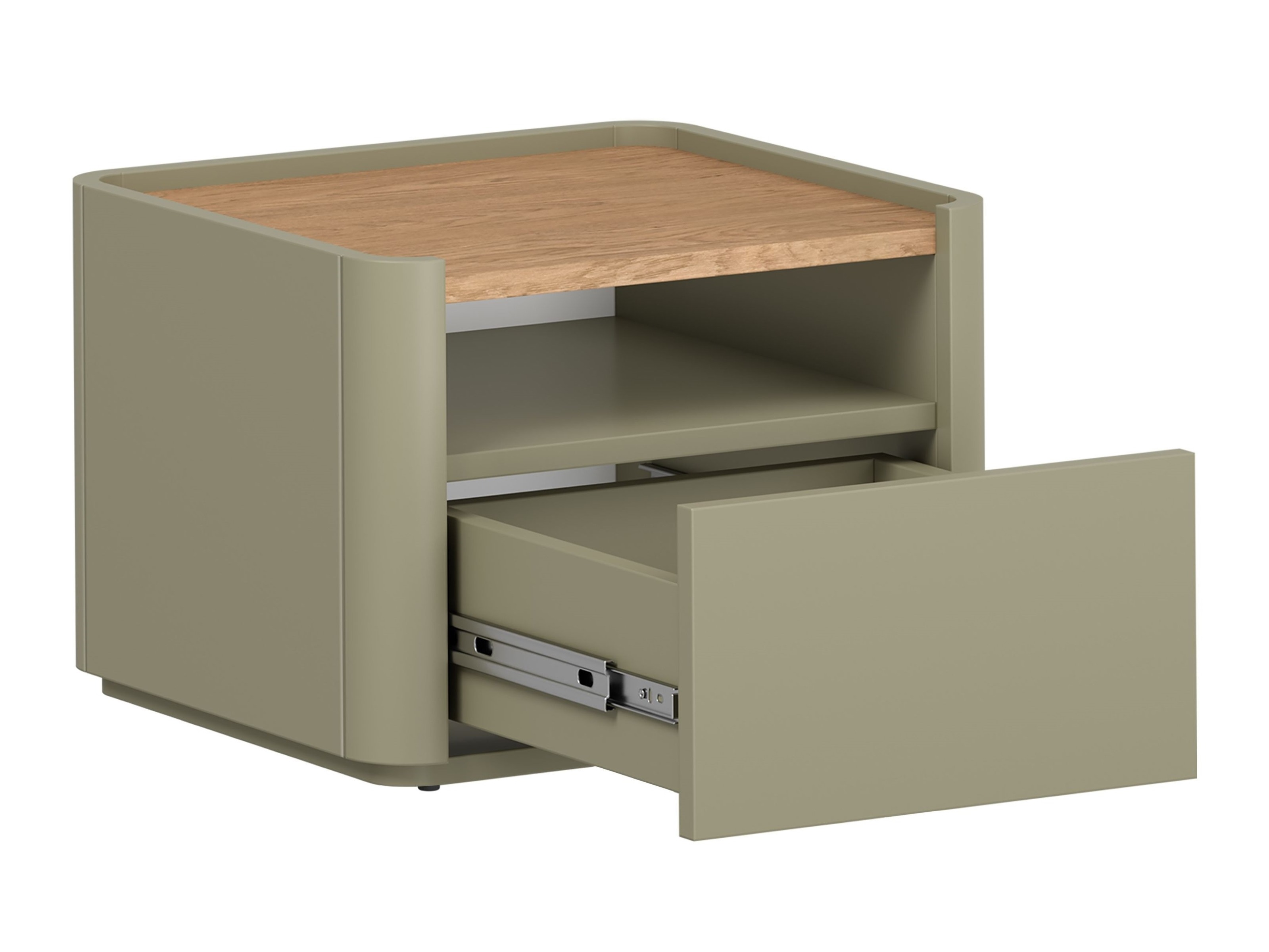 Naktsgaldiņš Elbmira 100 (Putekļaini zaļa + Ozols)