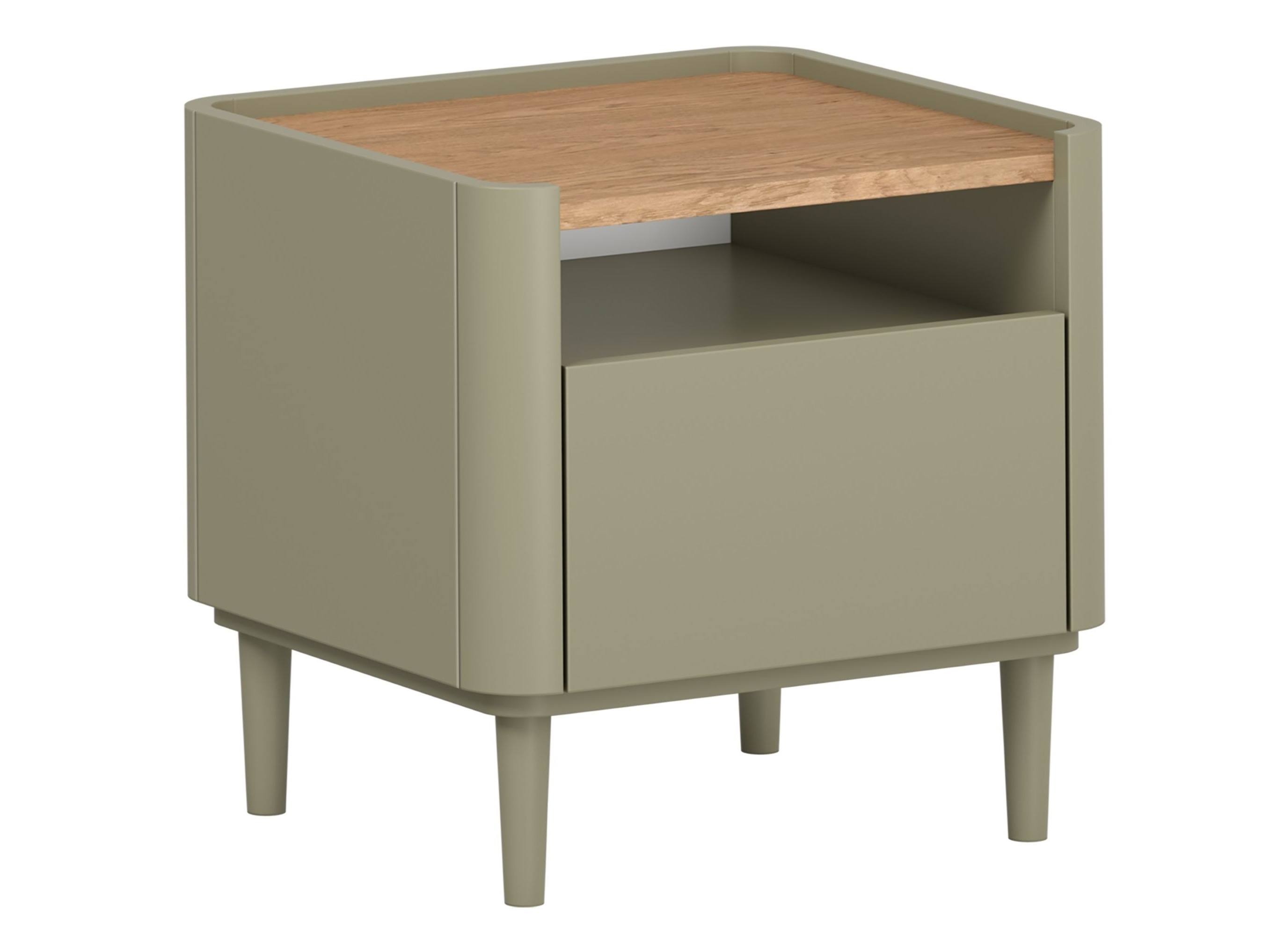 Naktsgaldiņš Elbmira 100 (Putekļaini zaļa + Ozols)