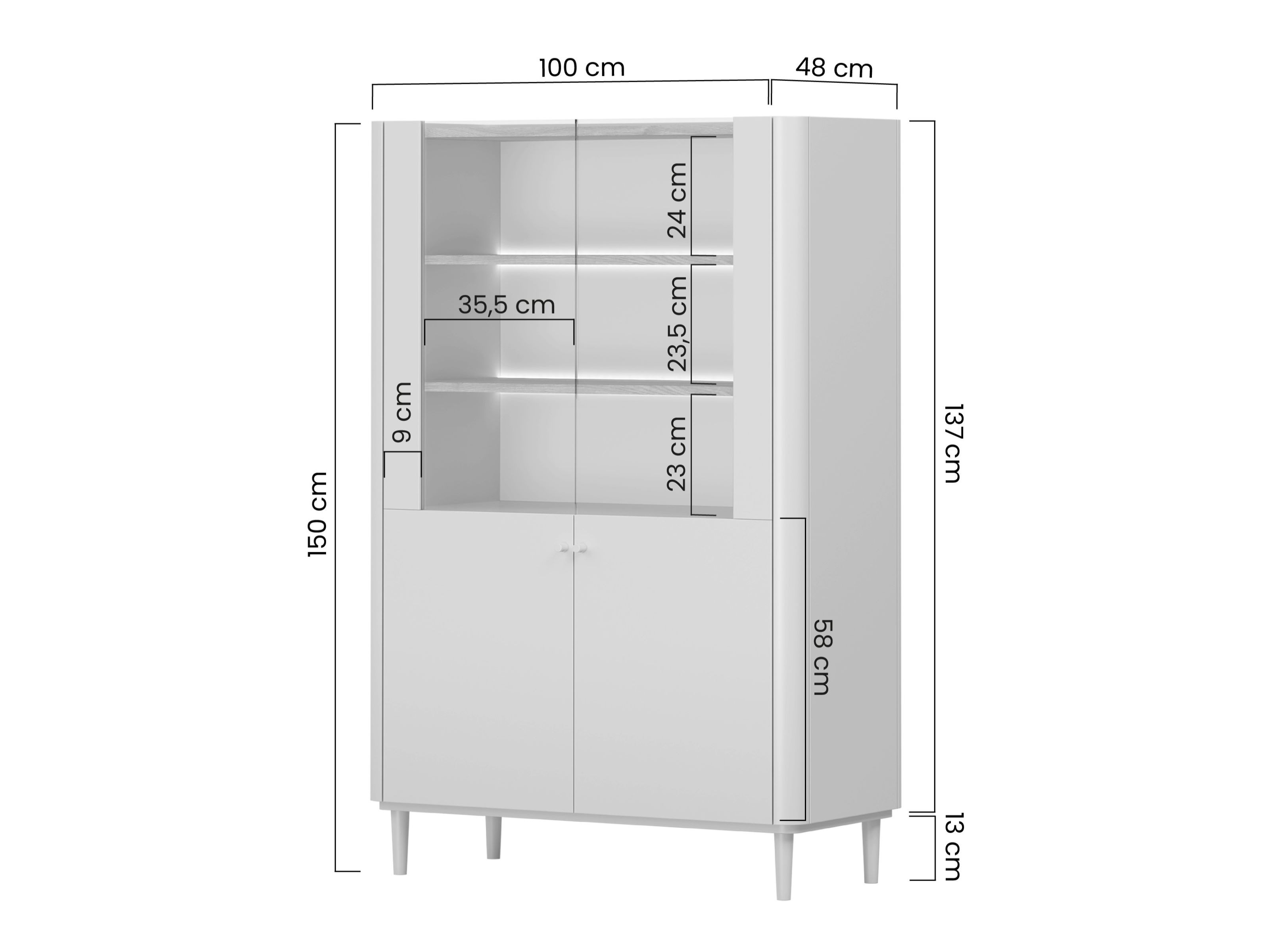 Plaukts Elbmira 101 (Putekļaini zaļa + Ozols)