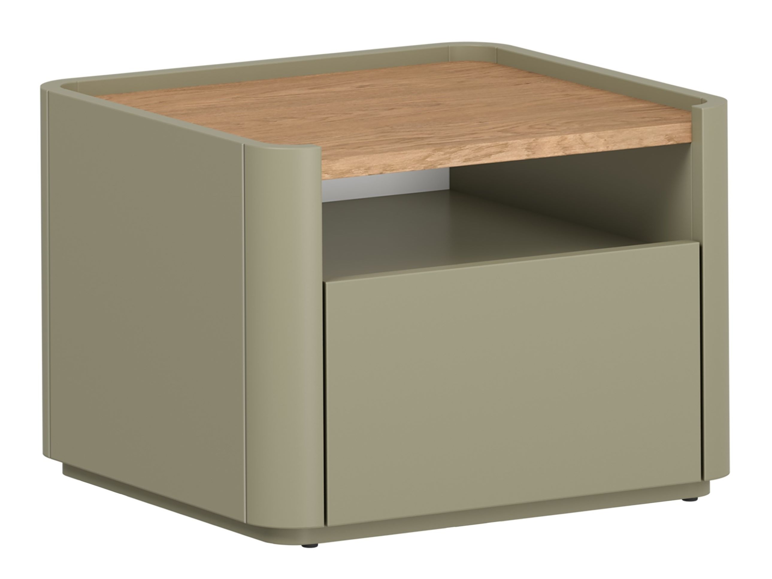 Прикроватная тумбочка Elbmira 100 (Пыльно-зеленый + Дуб)