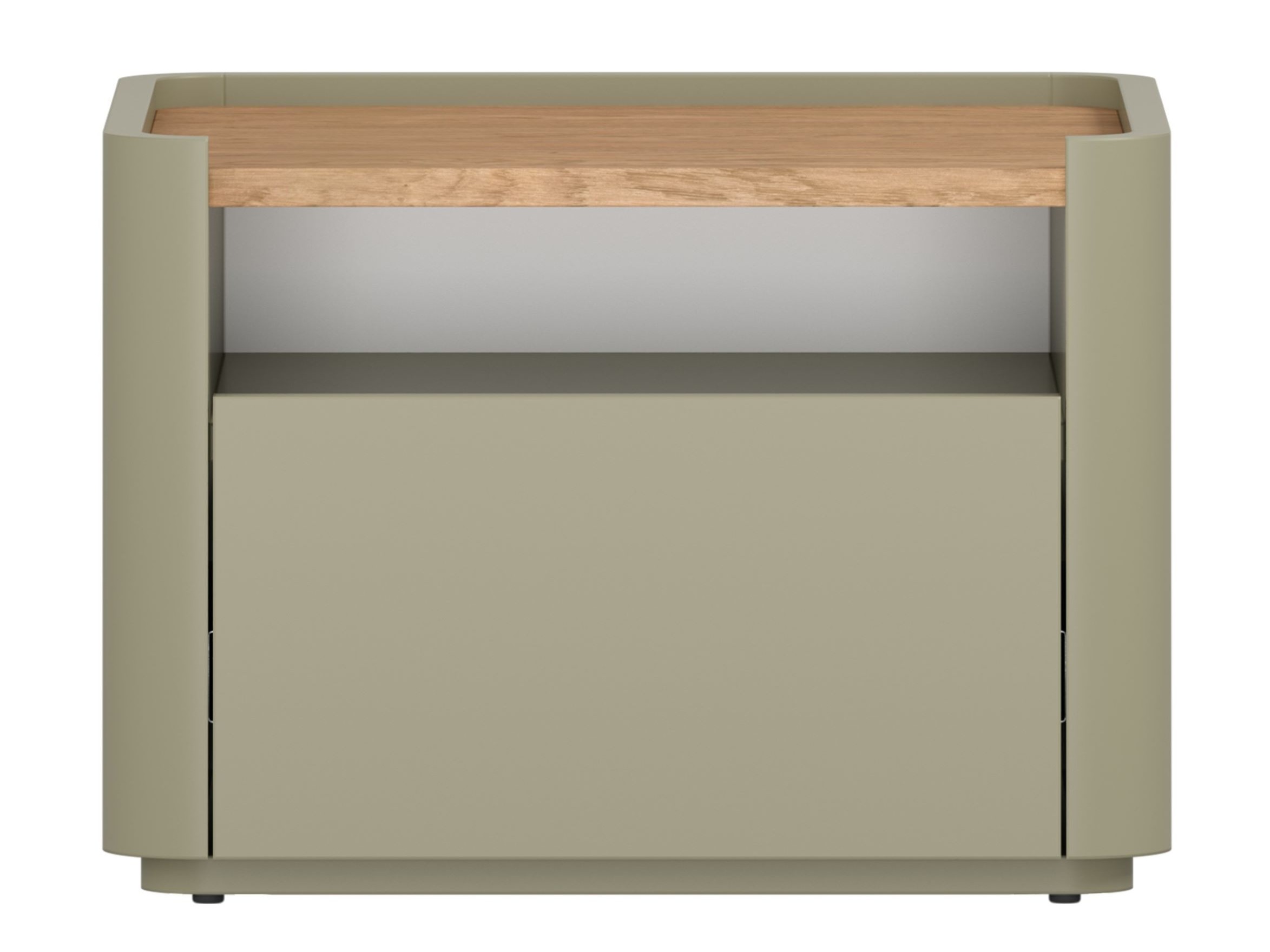 Прикроватная тумбочка Elbmira 100 (Пыльно-зеленый + Дуб)