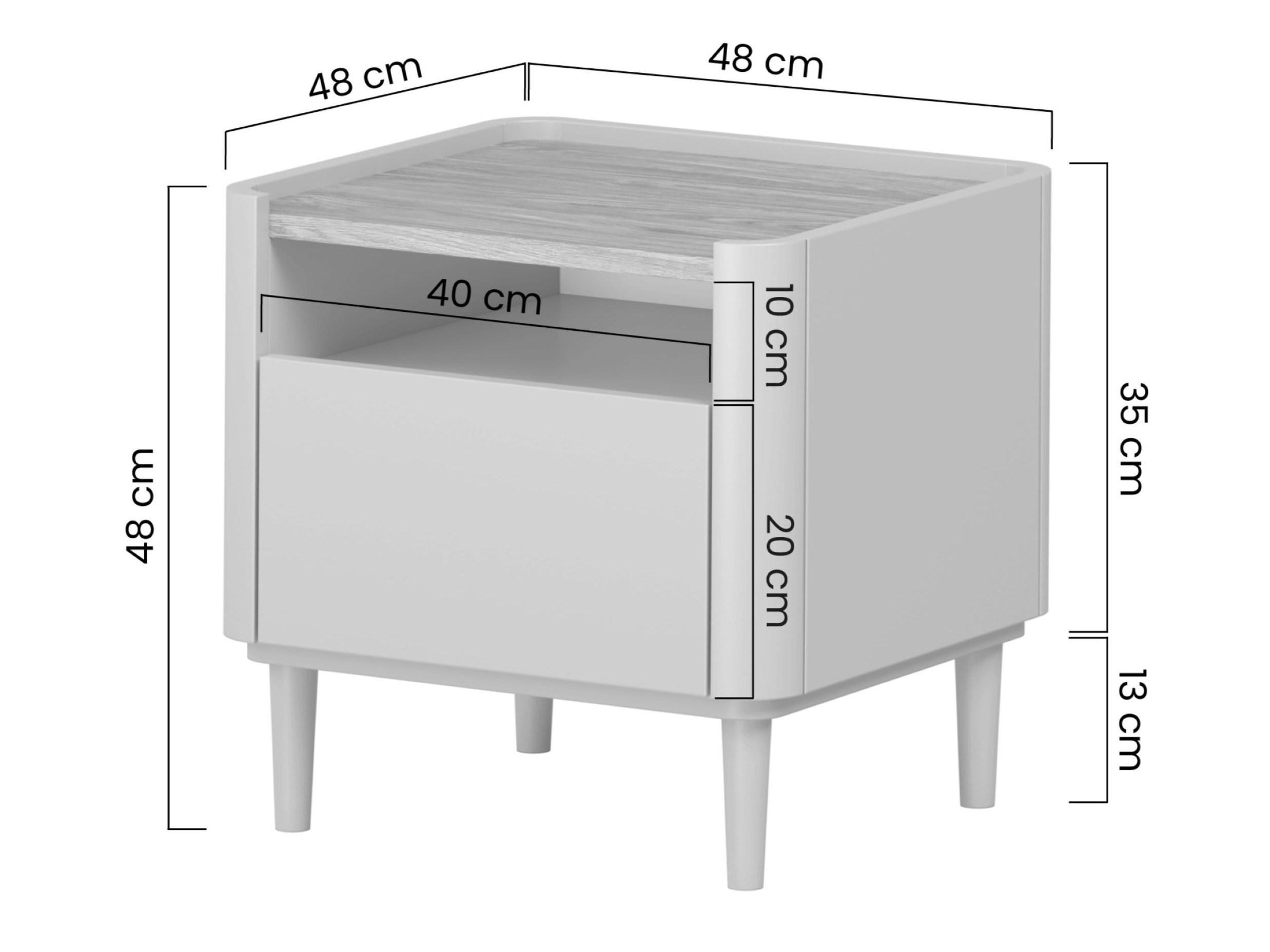 Прикроватная тумбочка Elbmira 100 (Пыльно-зеленый + Дуб)