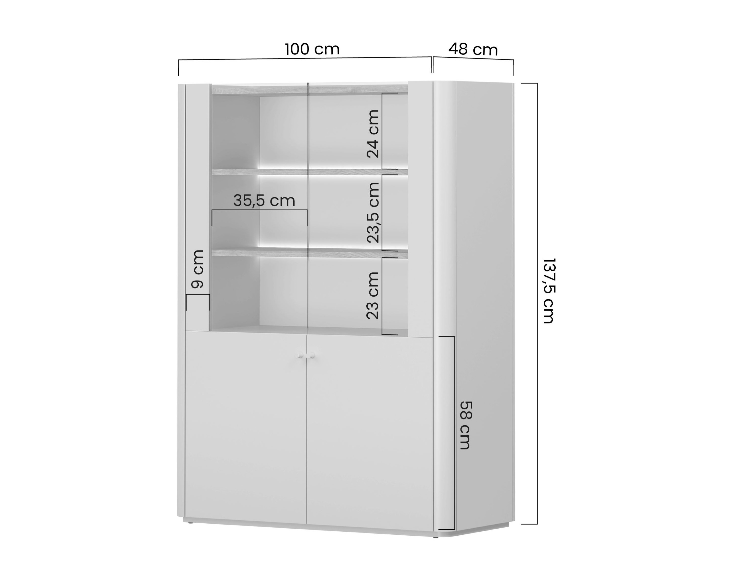Стеллаж Elbmira 101 (Кашемир + Дуб)
