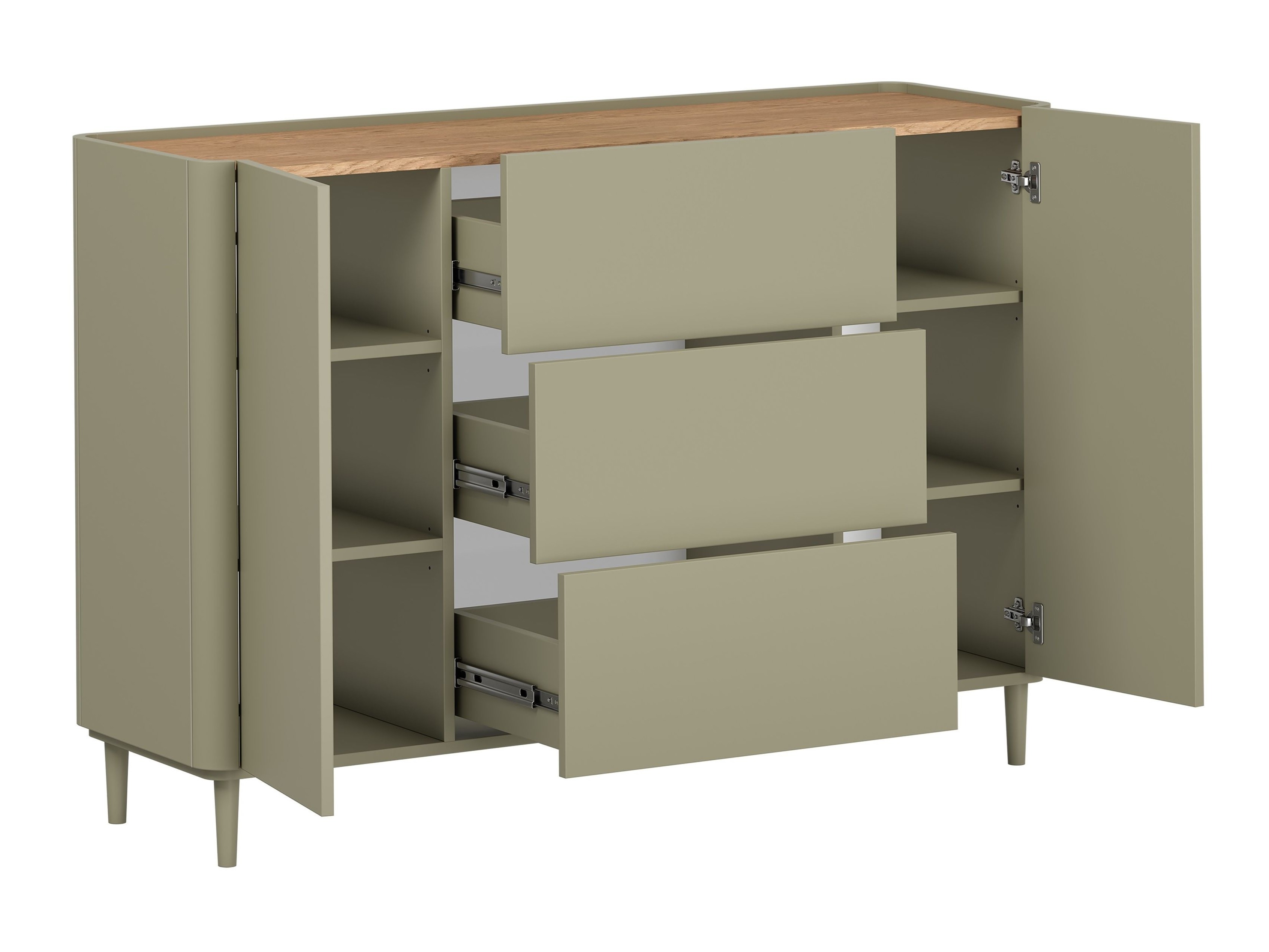 Kомод Elbmira 104 (Пыльно-зеленый + Дуб)