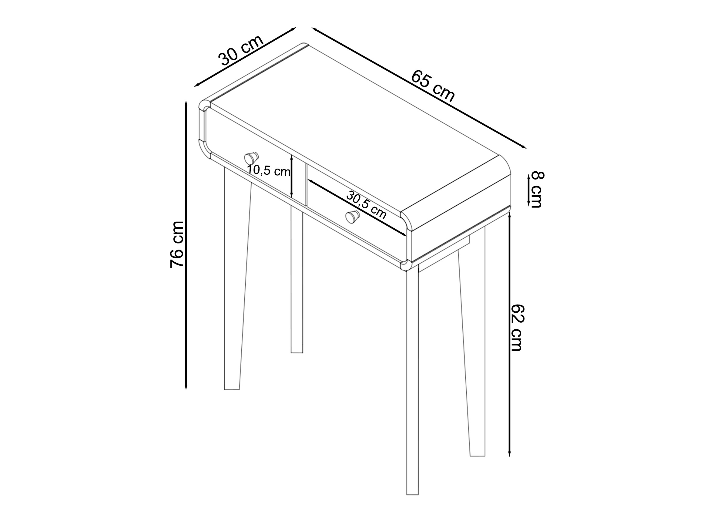 Консоль Elbtena 106 (Белый + Дуб)