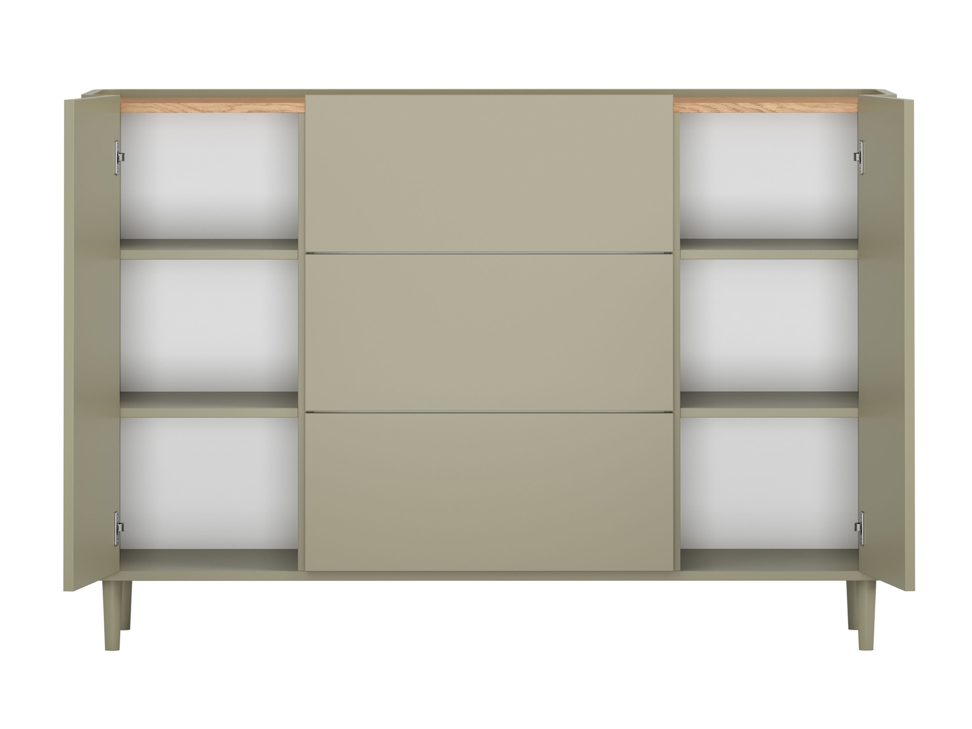 Kumode Elbmira 104 (Putekļaini zaļa + Ozols)