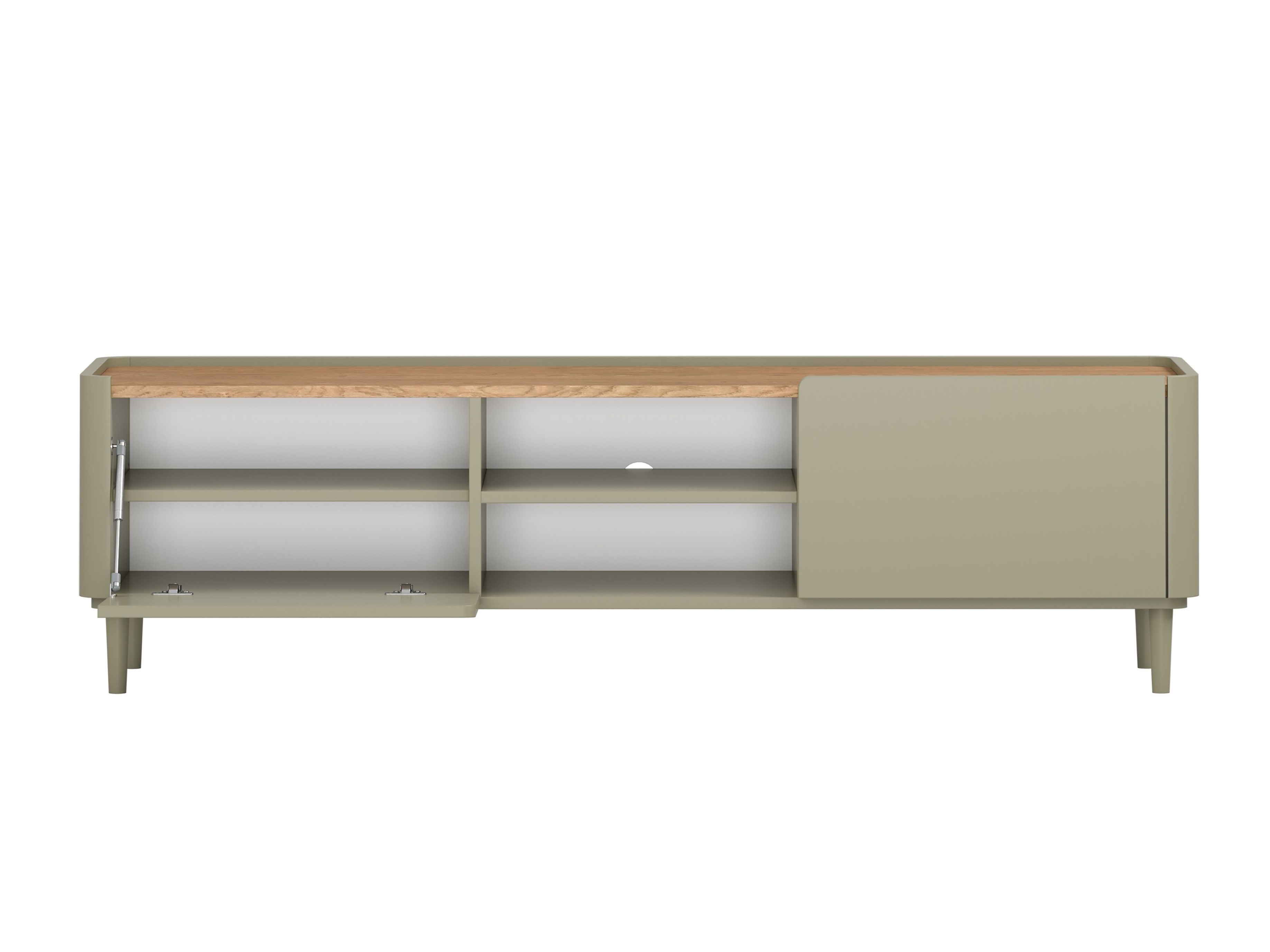 TV galds Elbmira 107 (Putekļaini zaļa + Ozols)