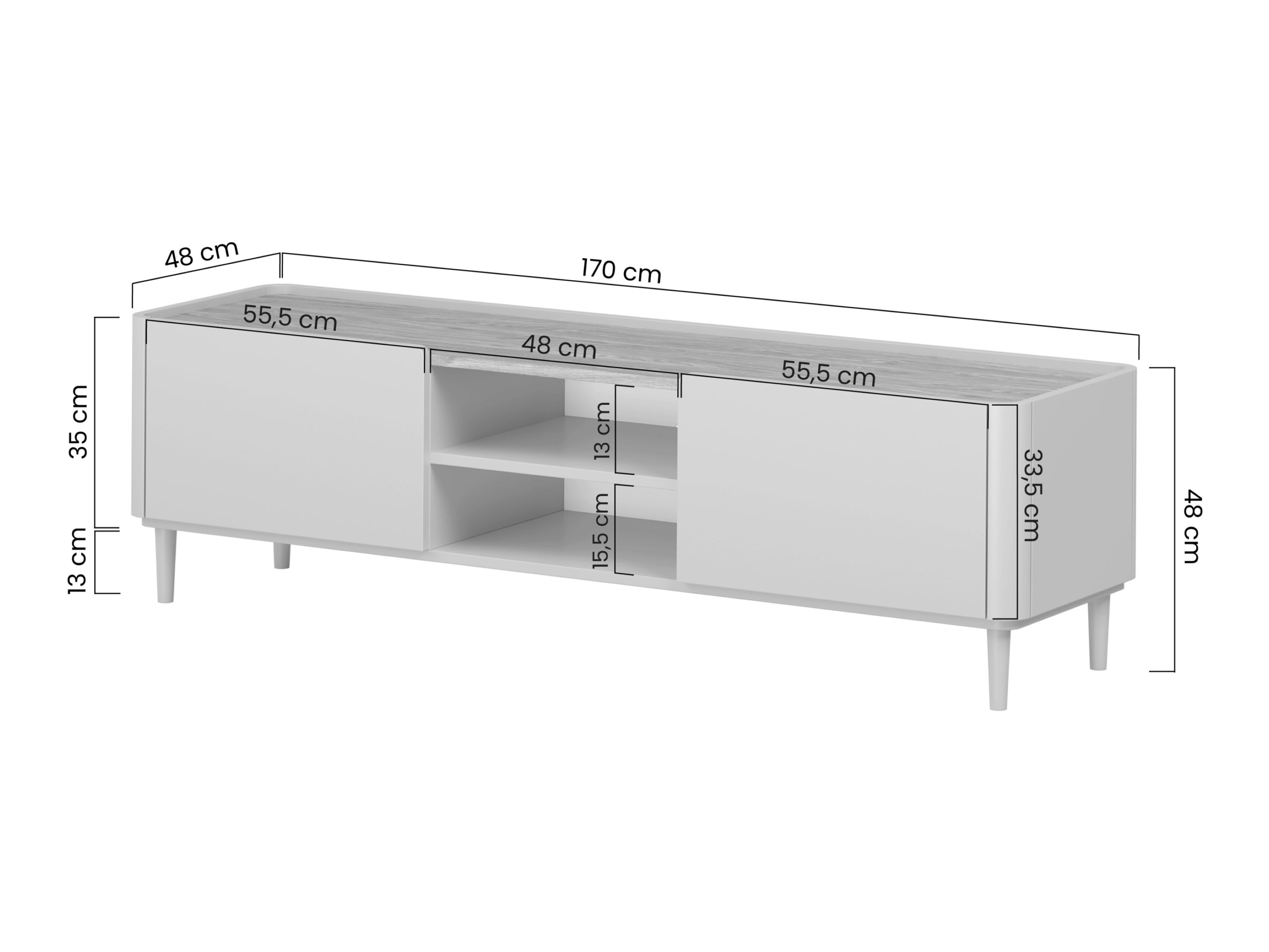 TV galds Elbmira 107 (Putekļaini zaļa + Ozols)
