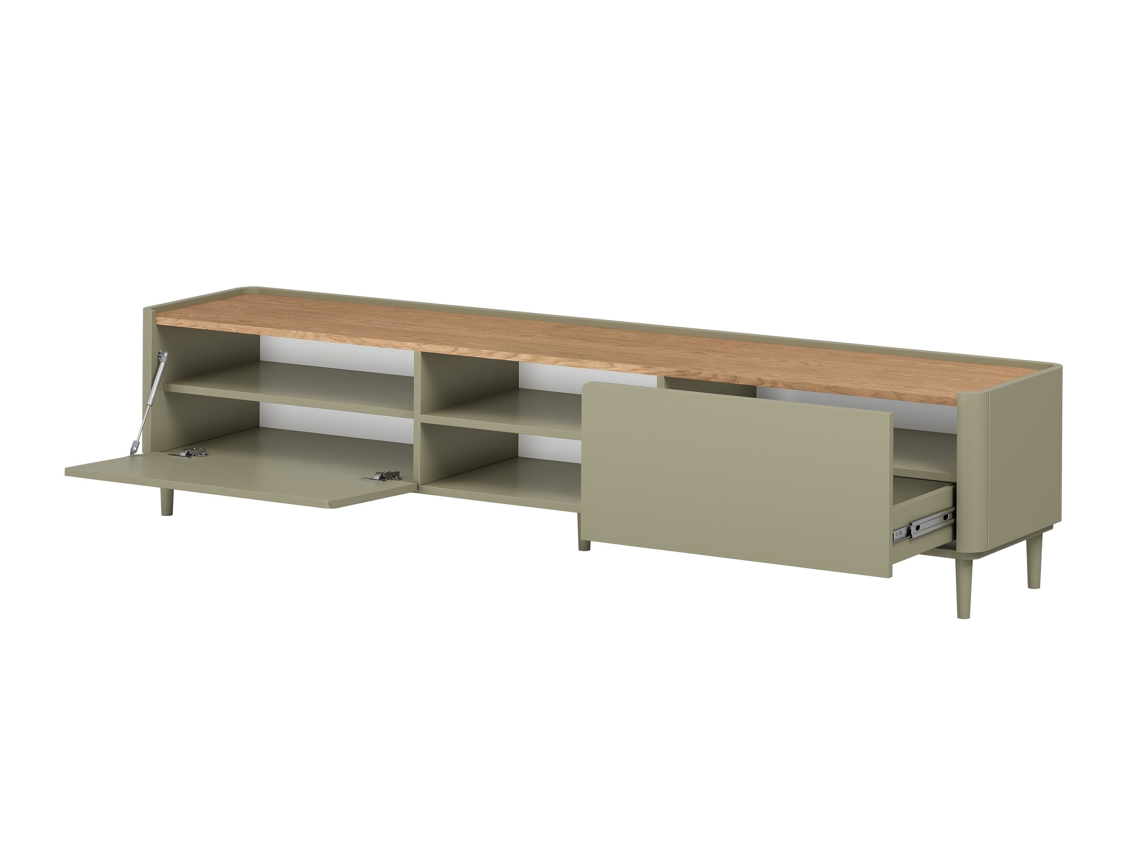 ТВ тумба Elbmira 105 (Пыльно-зеленый + Дуб)