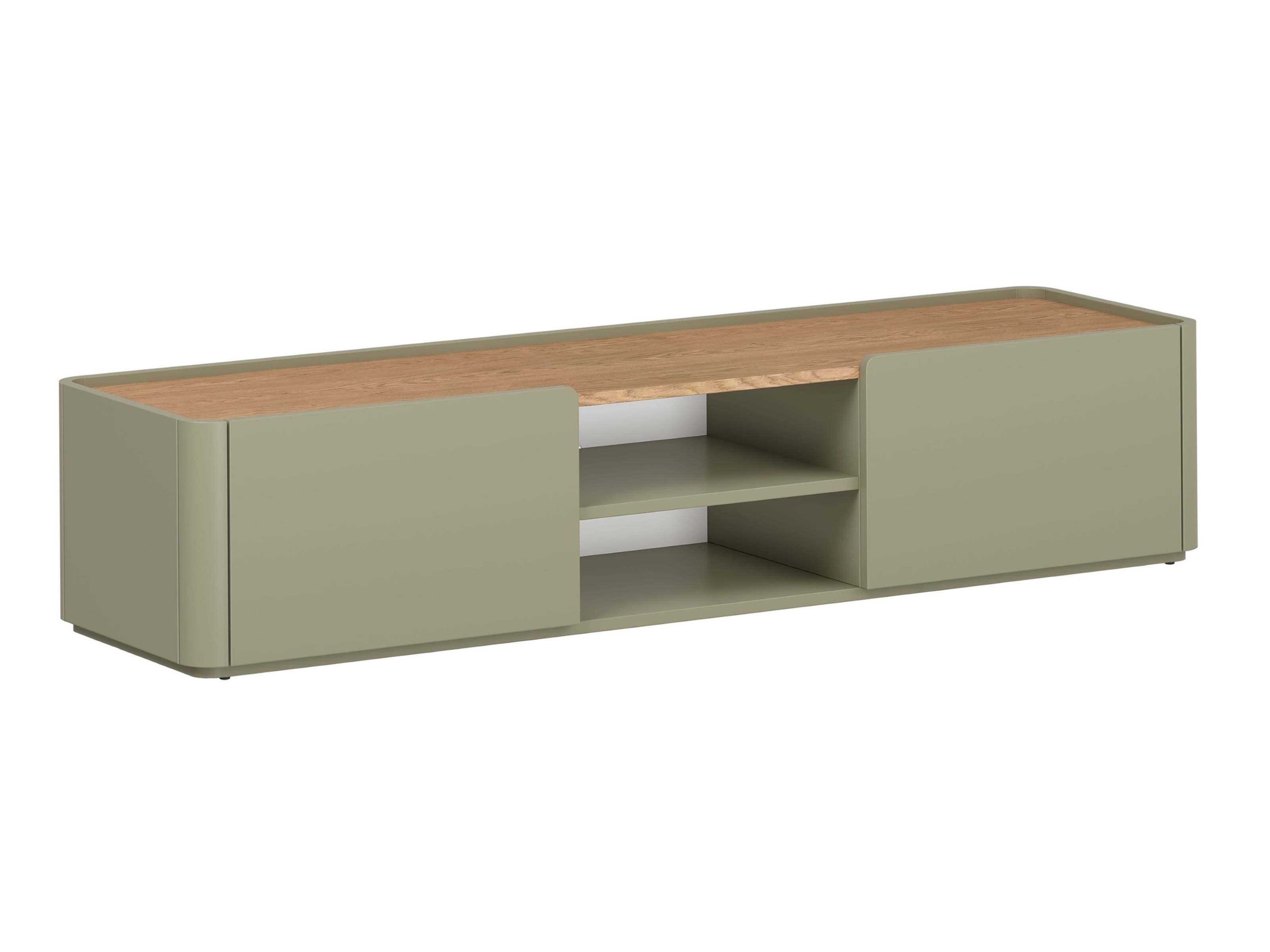 ТВ тумба Elbmira 107 (Пыльно-зеленый + Дуб)