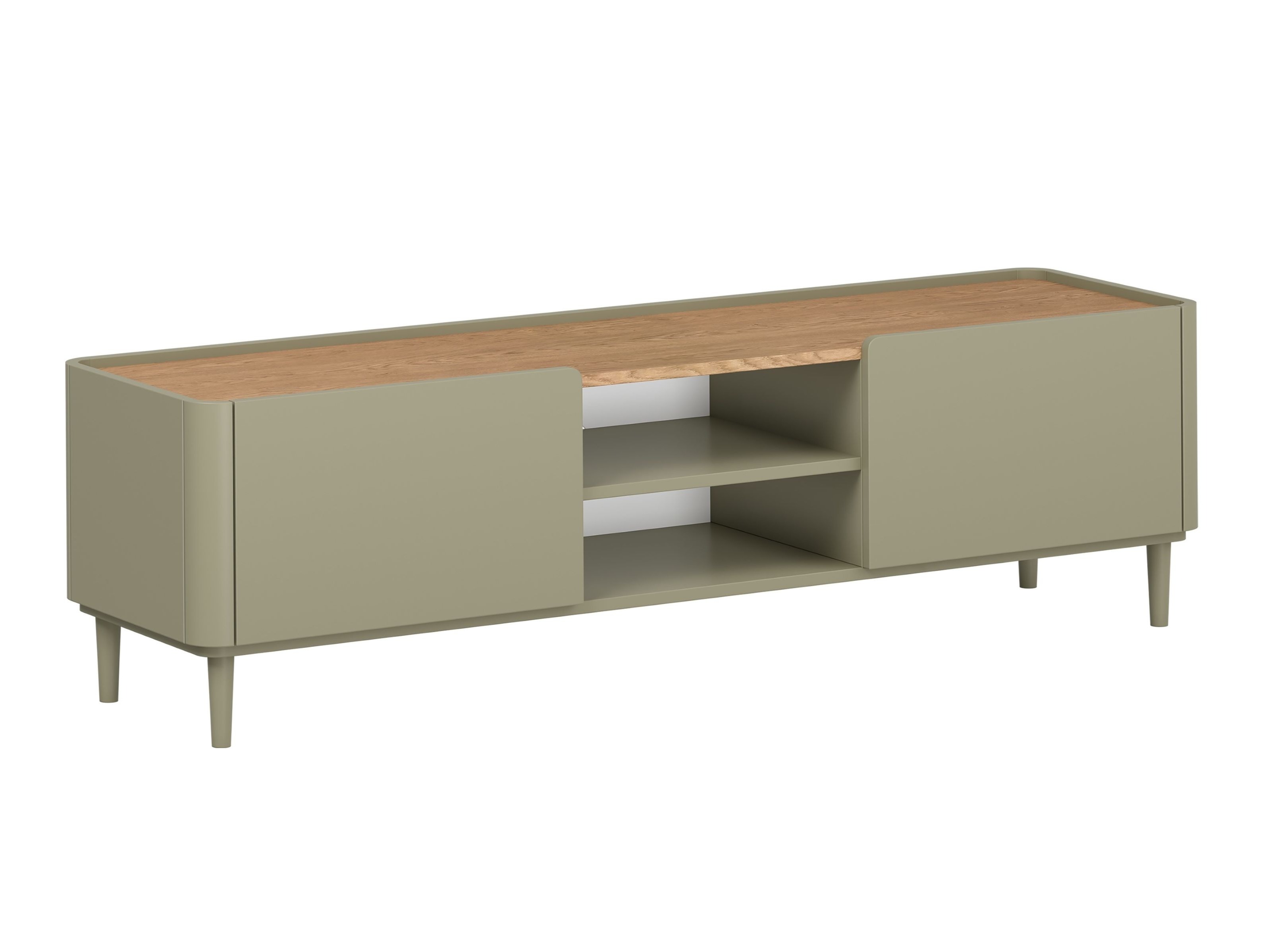 ТВ тумба Elbmira 107 (Пыльно-зеленый + Дуб)