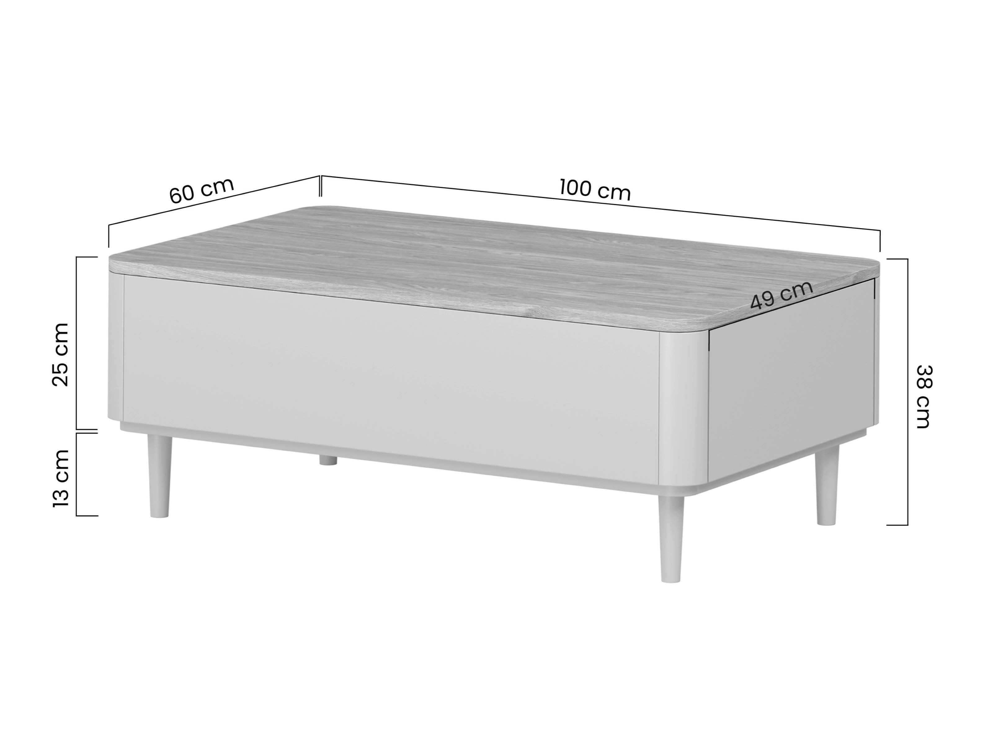 Žurnālu galdiņš Elbmira 103 (Kašmirs + Ozols)