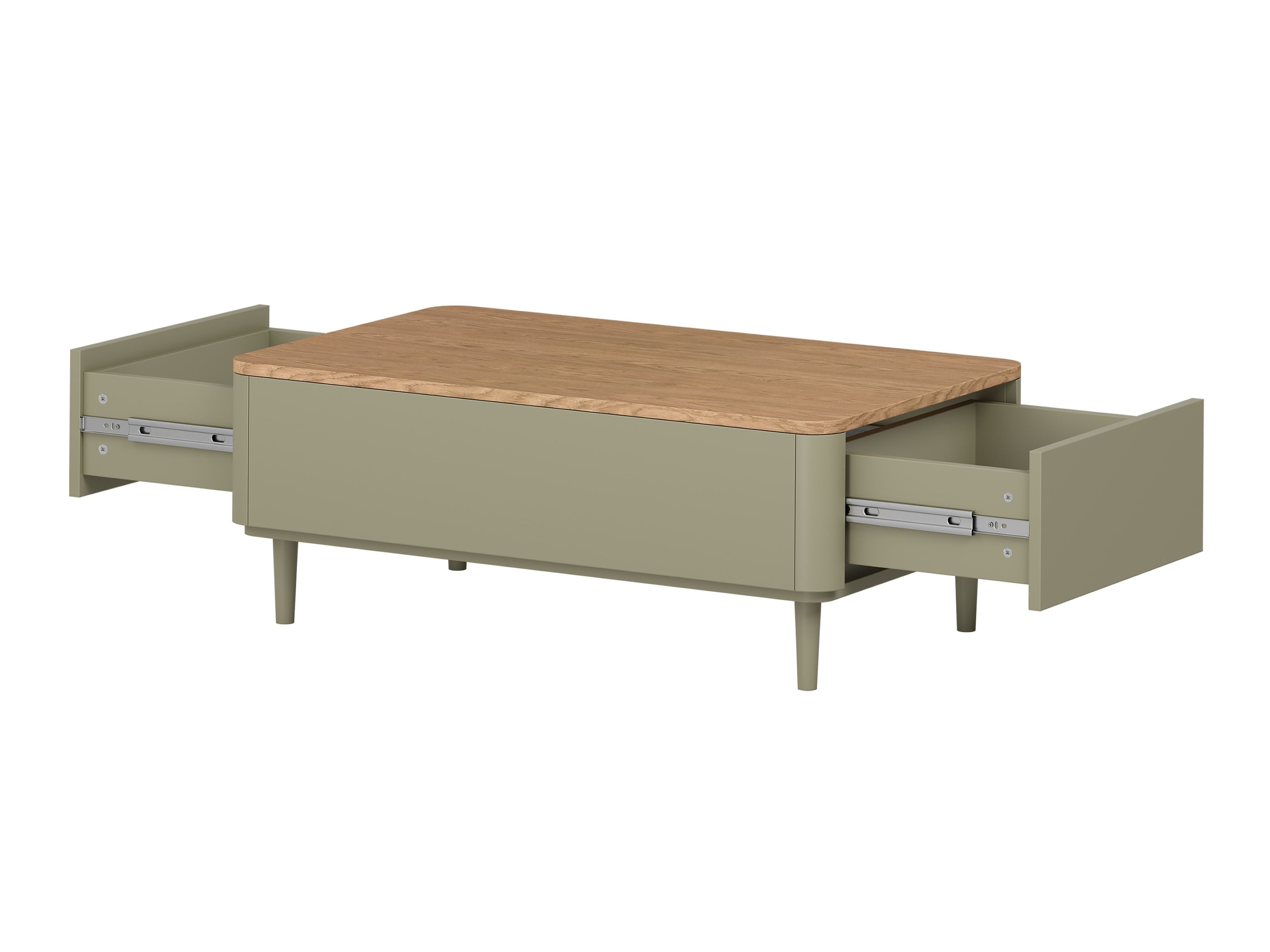 Žurnālu galdiņš Elbmira 103 (Putekļaini zaļa + Ozols)