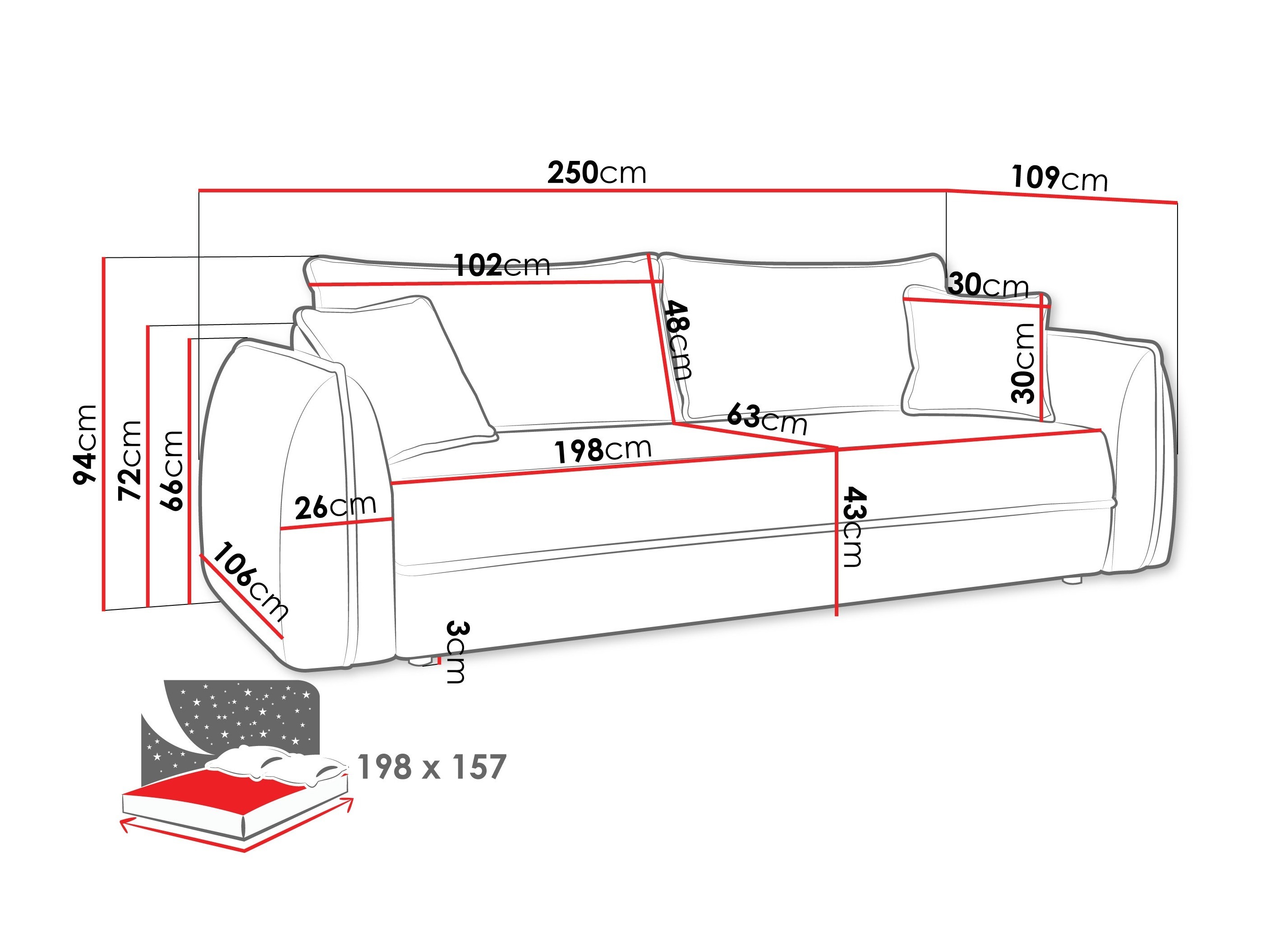 Диван-кровать Kingman 100 (Lima 16)