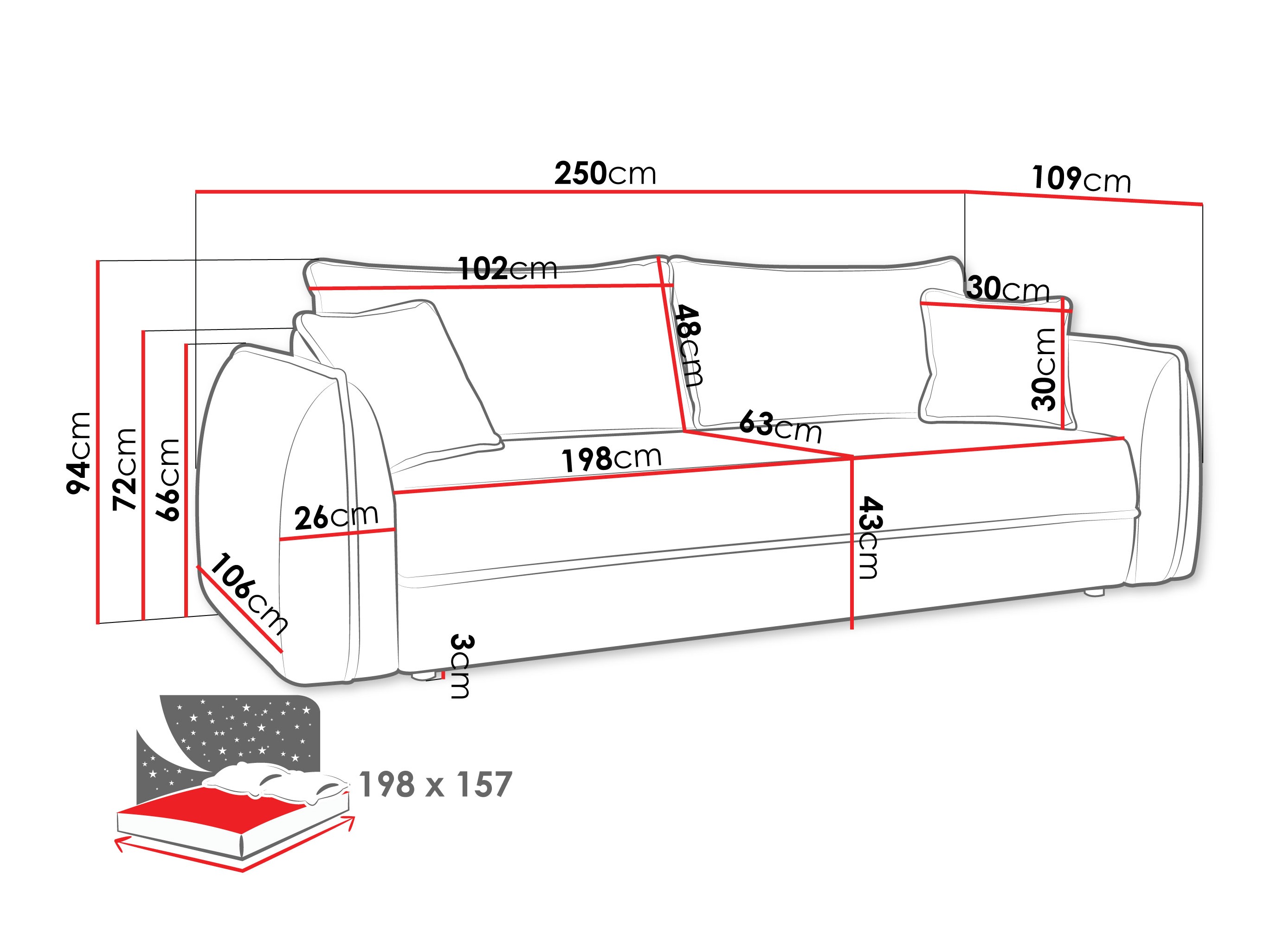 Диван-кровать Kingman 100 (Lima 50)