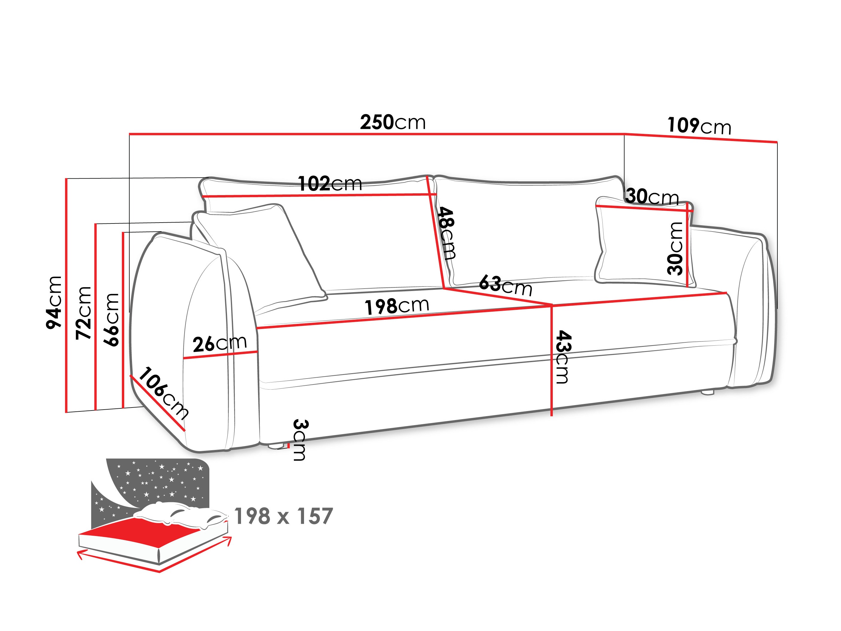Диван-кровать Kingman 100 (Lima 84)