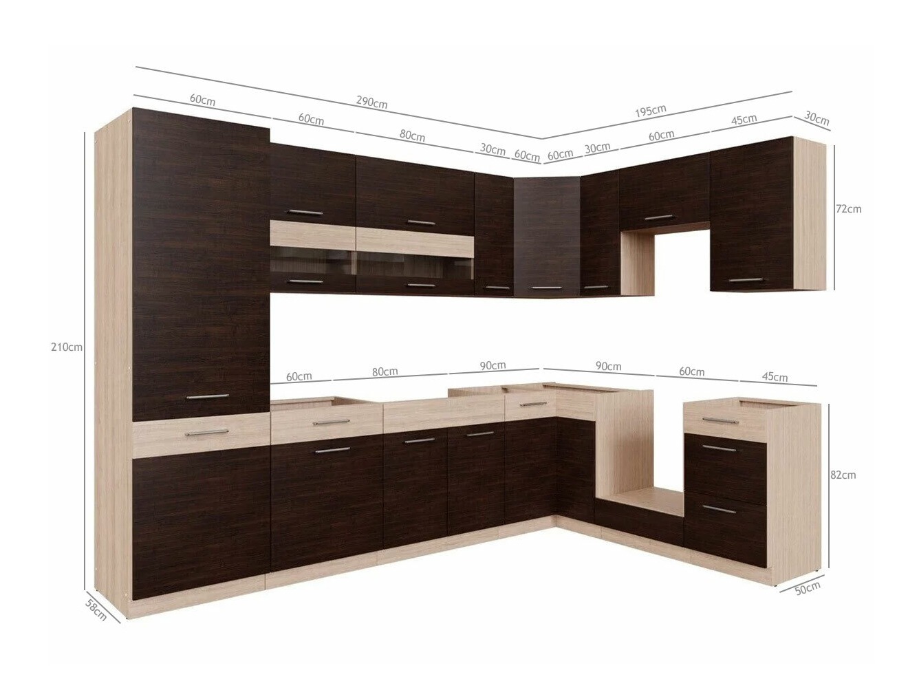 Модульный кухонный гарнитур Mode Dark 129