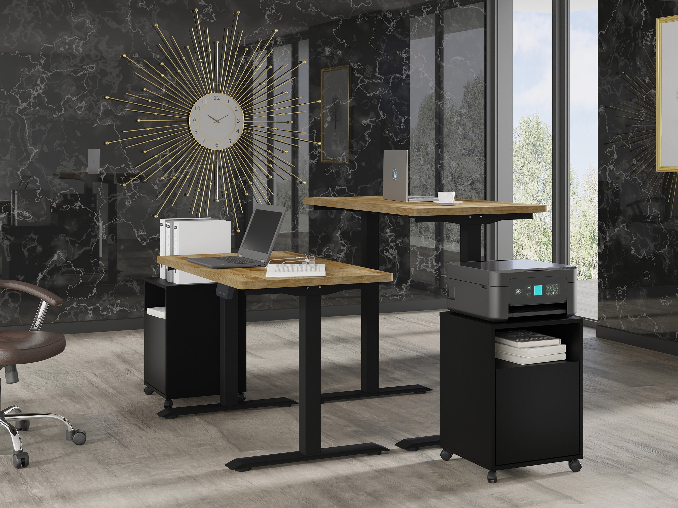 Rakstāmgalds ar regulējamu augstumu Buffalo 200 (Melns)