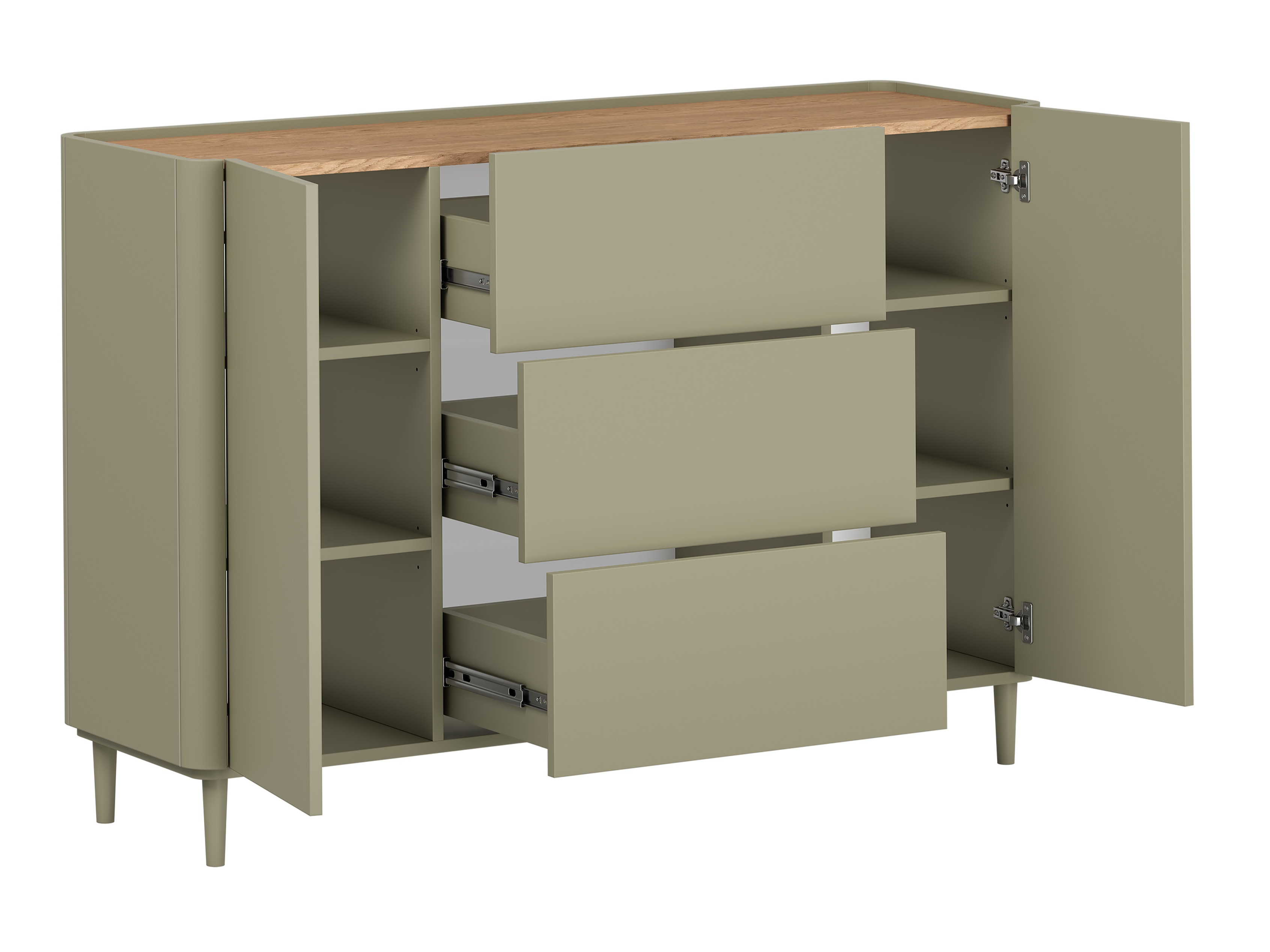 Viesistabas komplekts Elbmira 109 (Putekļaini zaļa + Ozols)