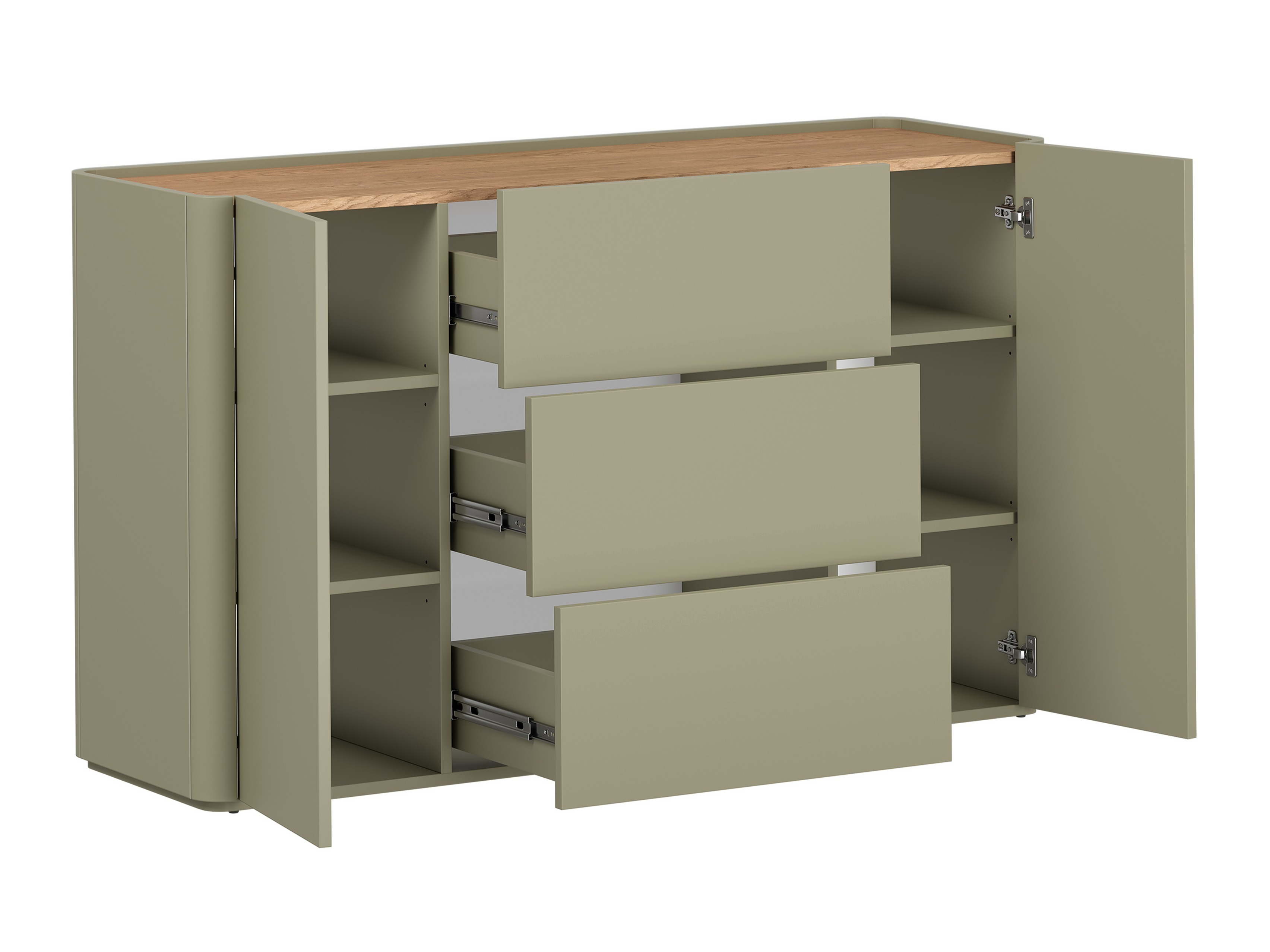 Viesistabas komplekts Elbmira 110 (Putekļaini zaļa + Ozols)