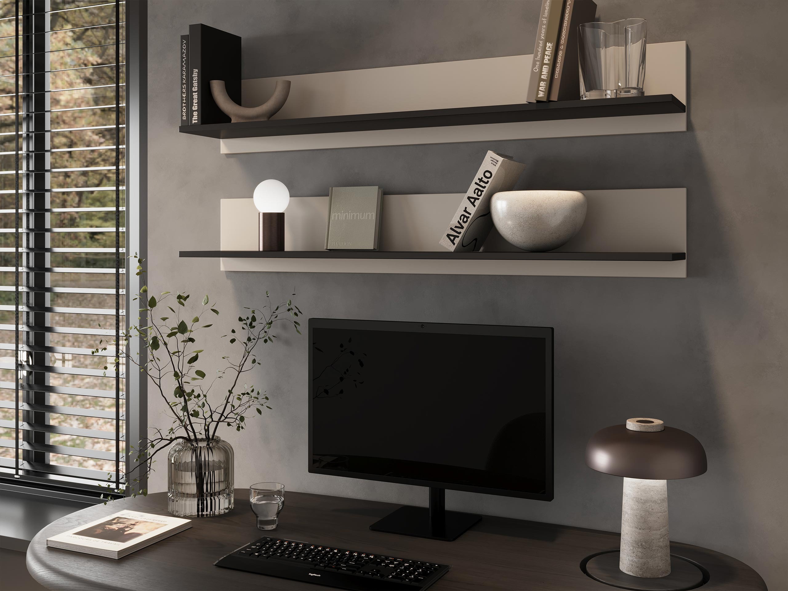 Комплект подвесных полок Tornola 104 (Кашемир + Чёрный)