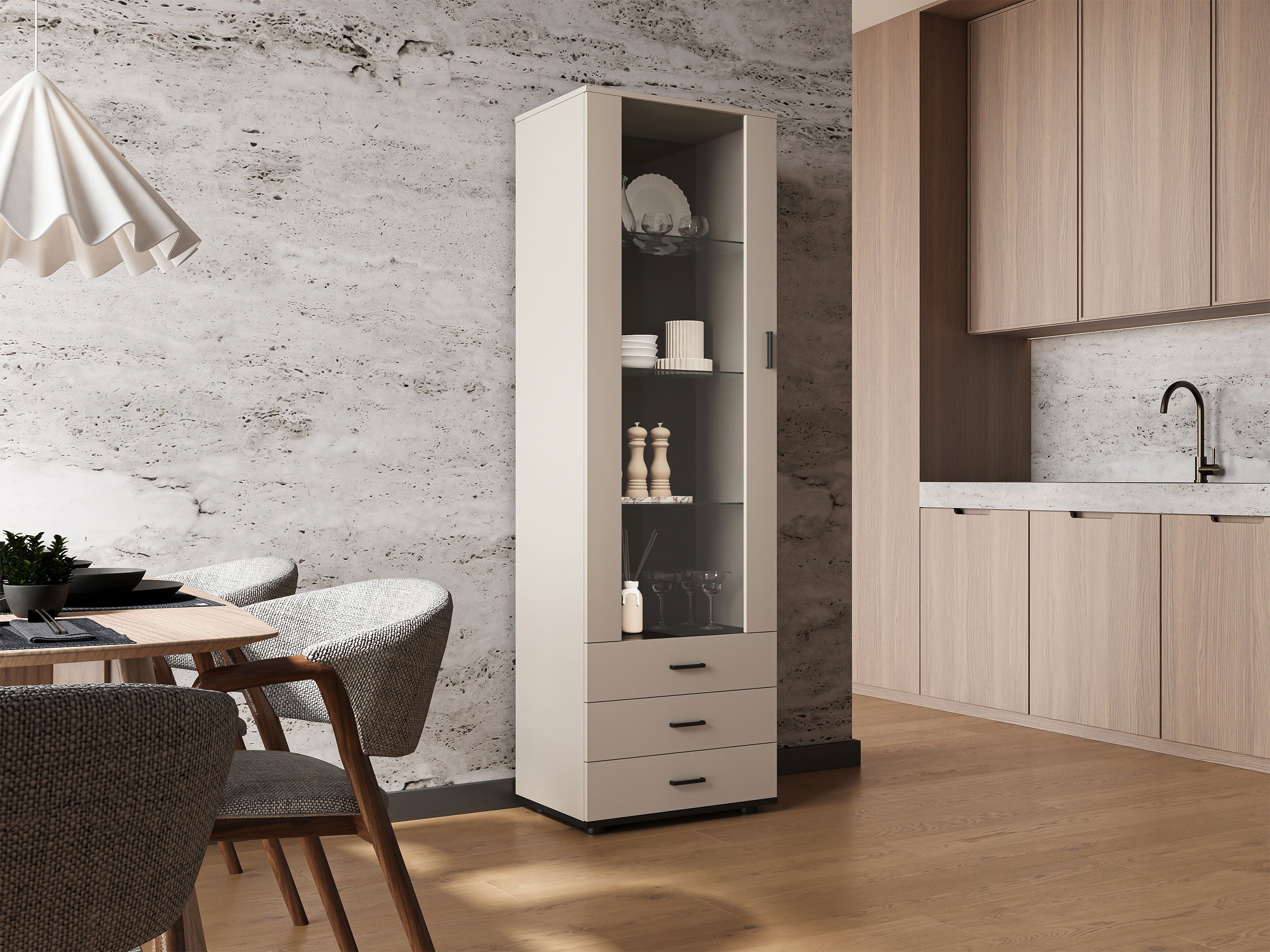 Стеллаж Tornola 102 (Кашемир + Чёрный)