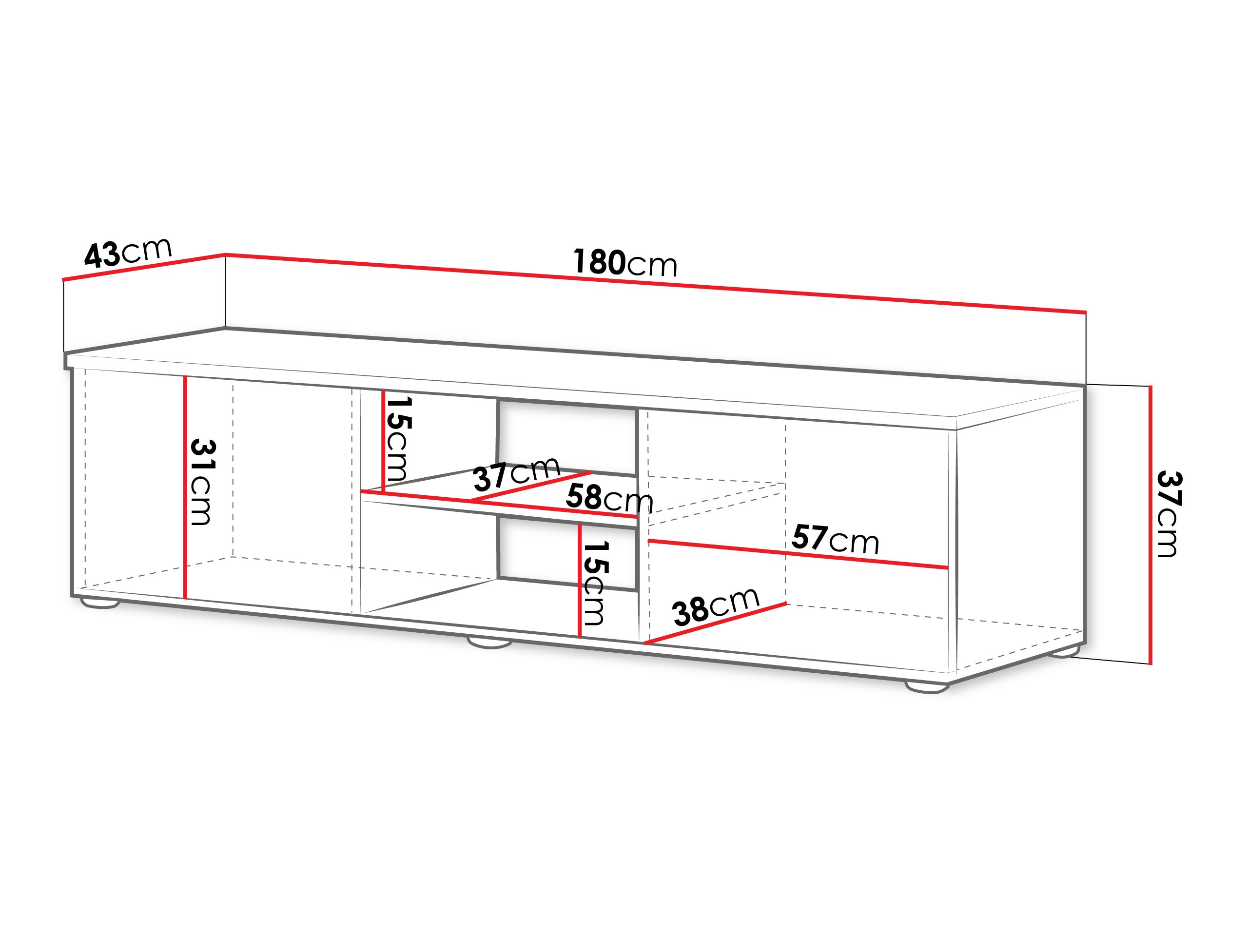 TV galds Tornola 101 (Kašmirs + Melns)
