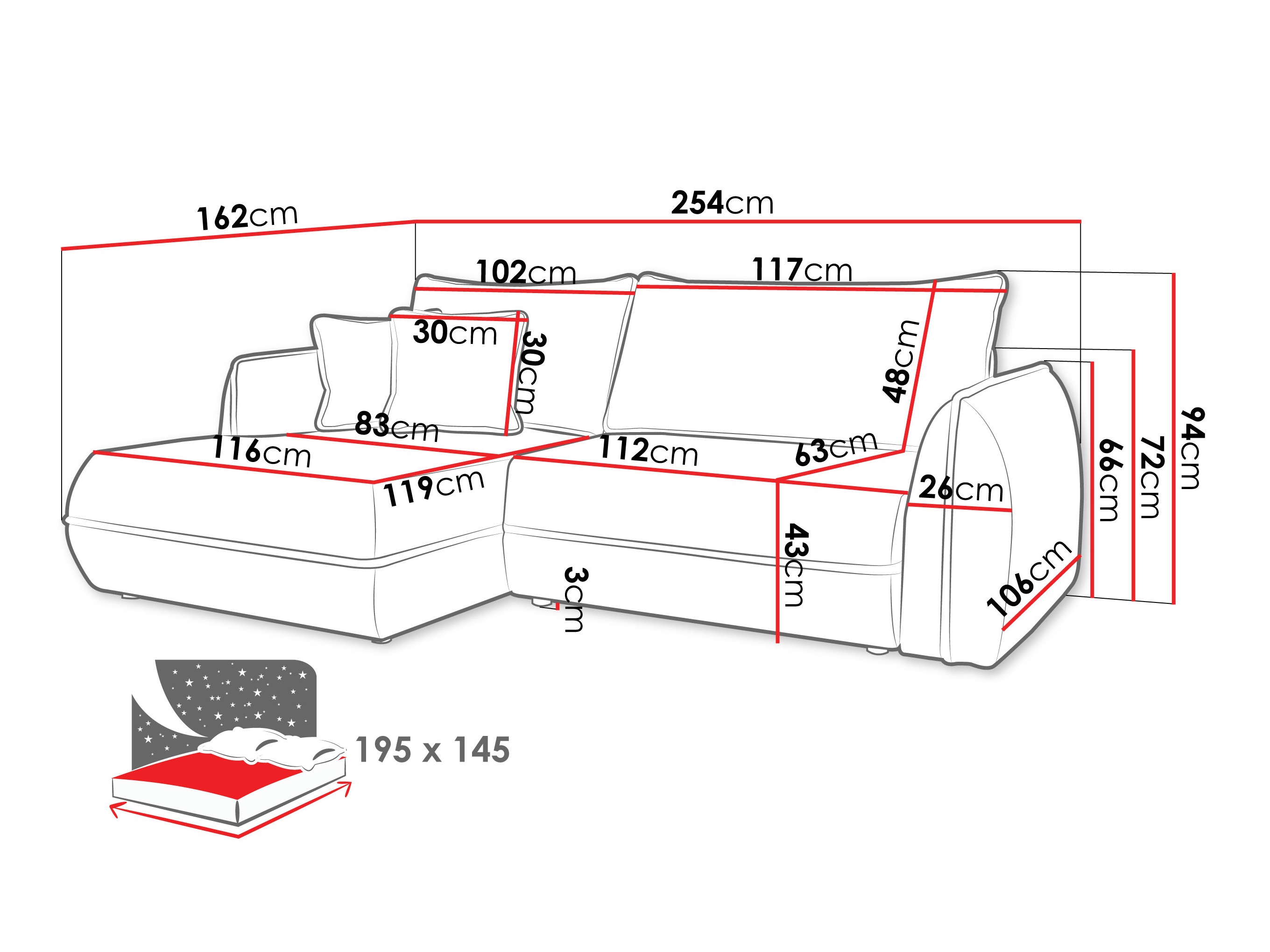 Угловой диван Kingman 101 (Lima 46)