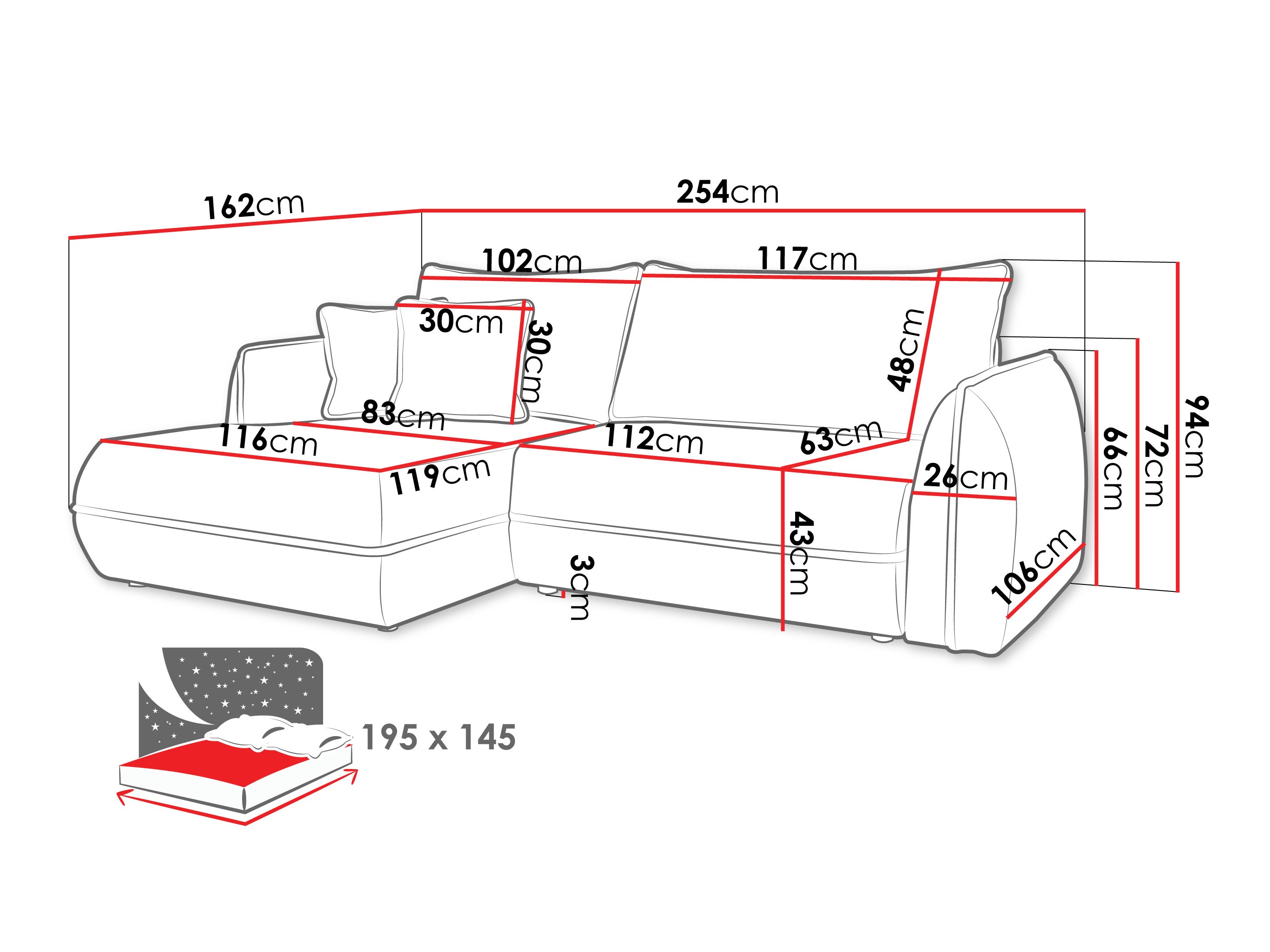 Угловой диван Kingman 101 (Lima 50)