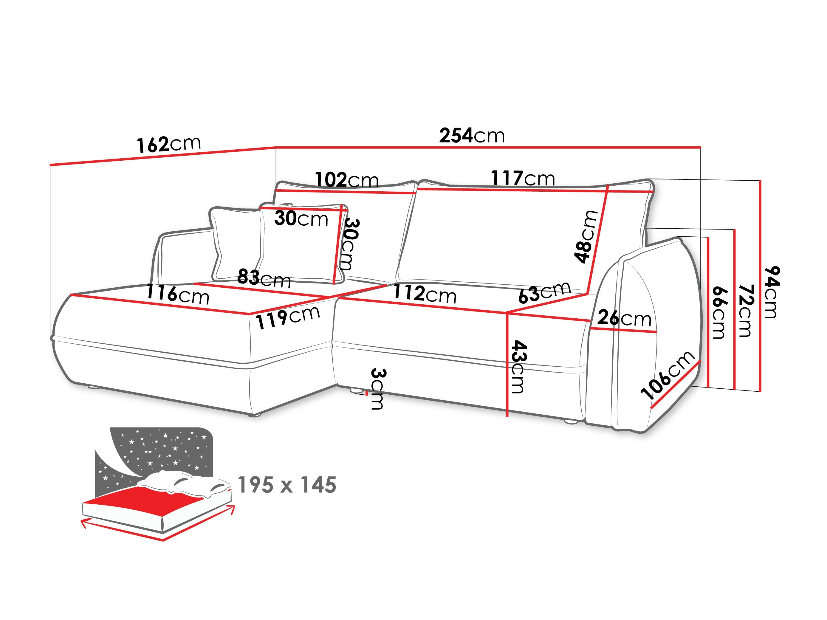 Угловой диван Kingman 101 (Lima 80)
