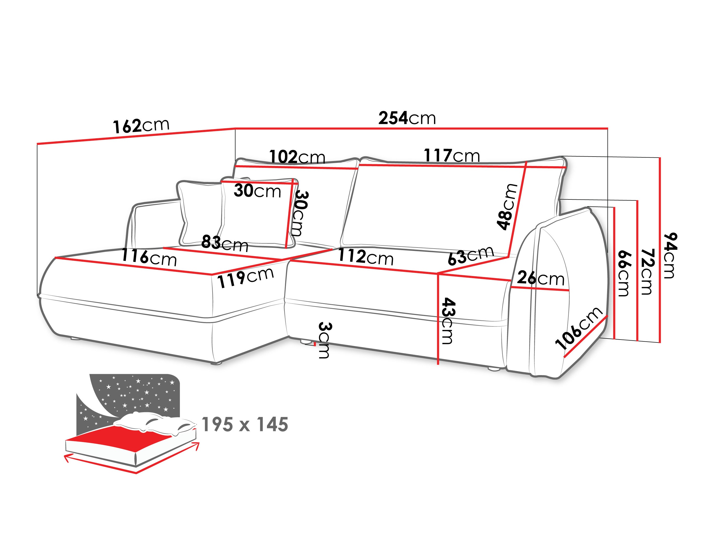 Угловой диван Kingman 101 (Lima 80)