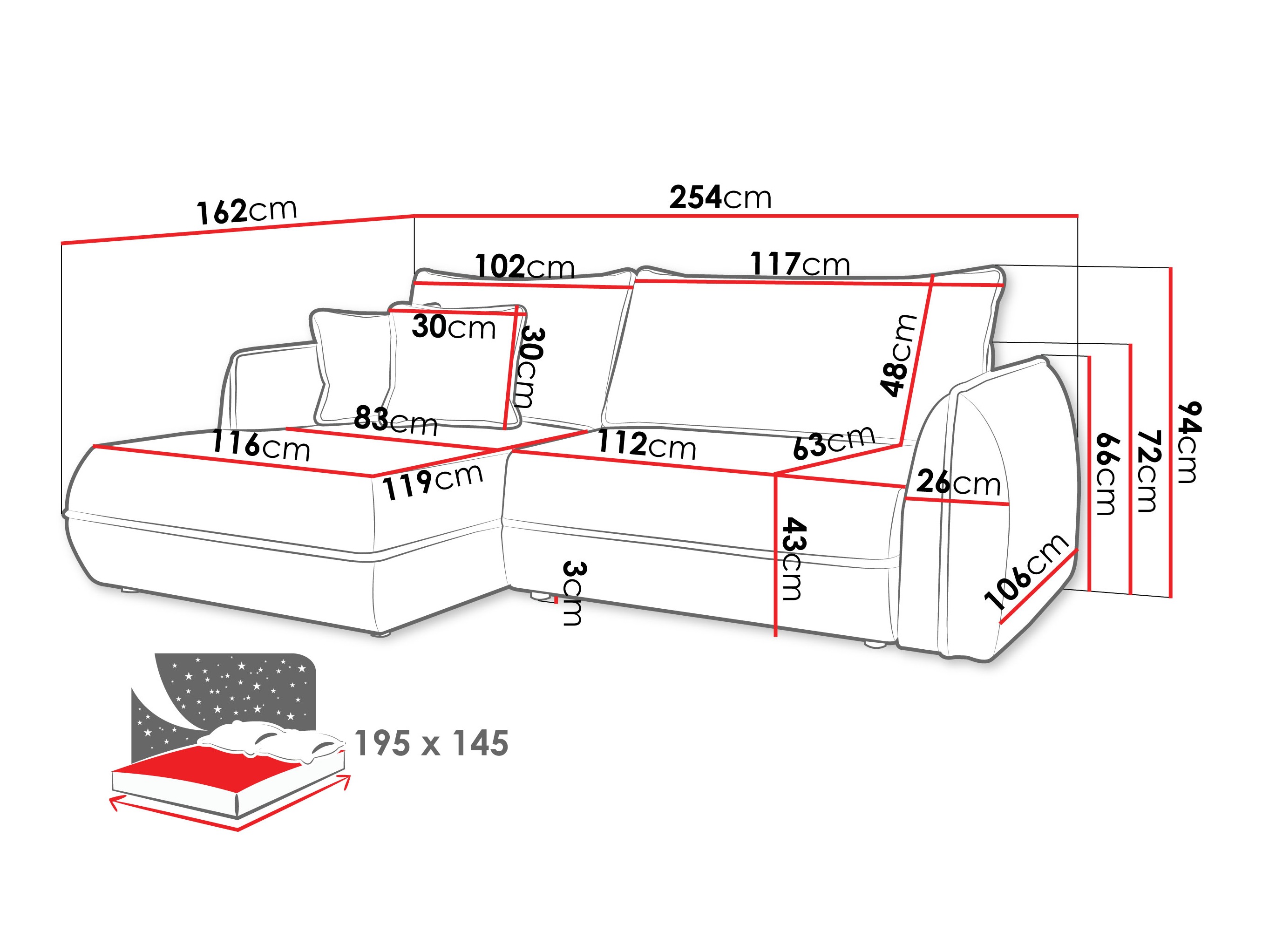Угловой диван Kingman 101 (Lima 84)