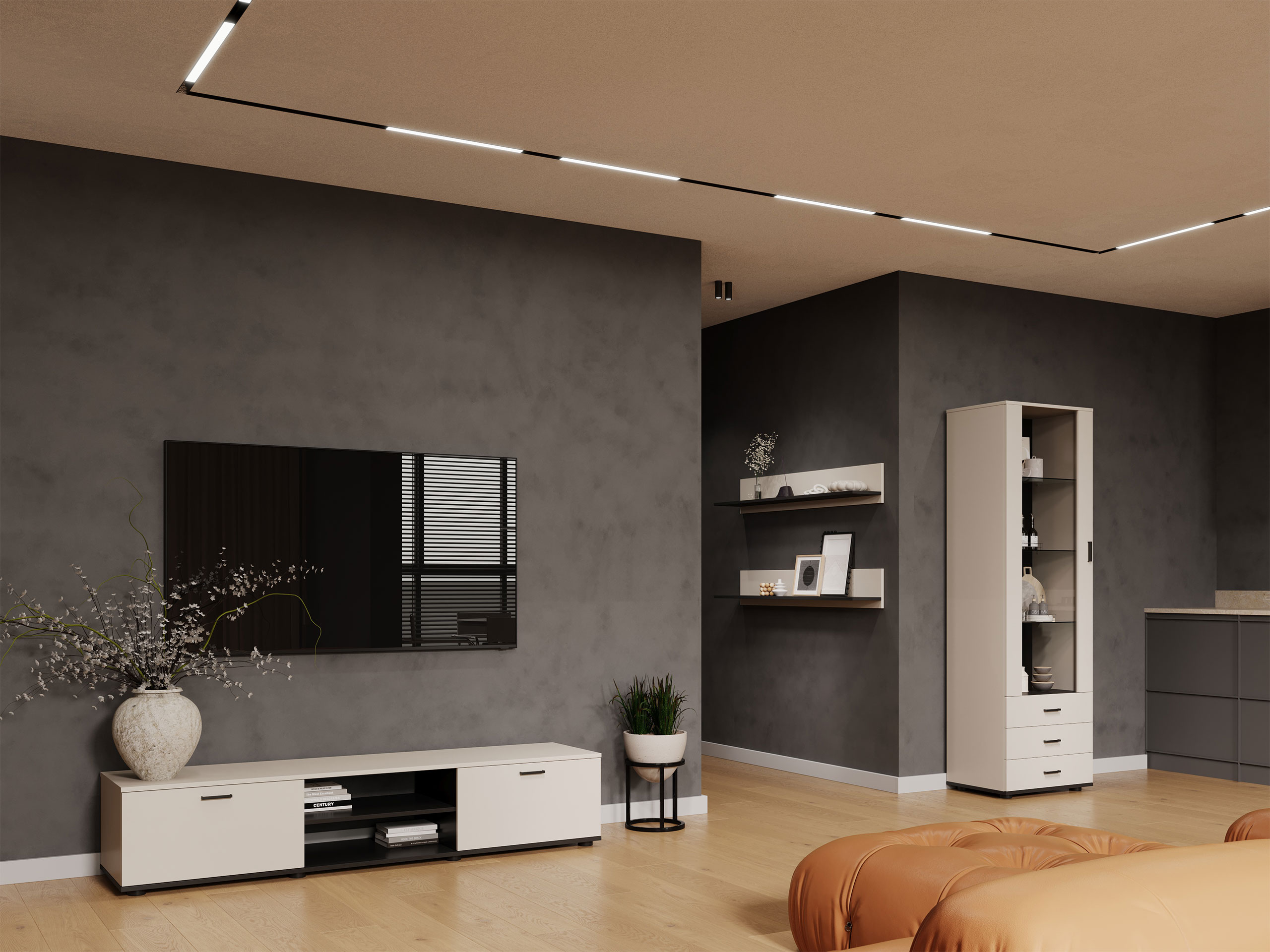 Набор для гостиной Tornola 107 (Кашемир + Чёрный)