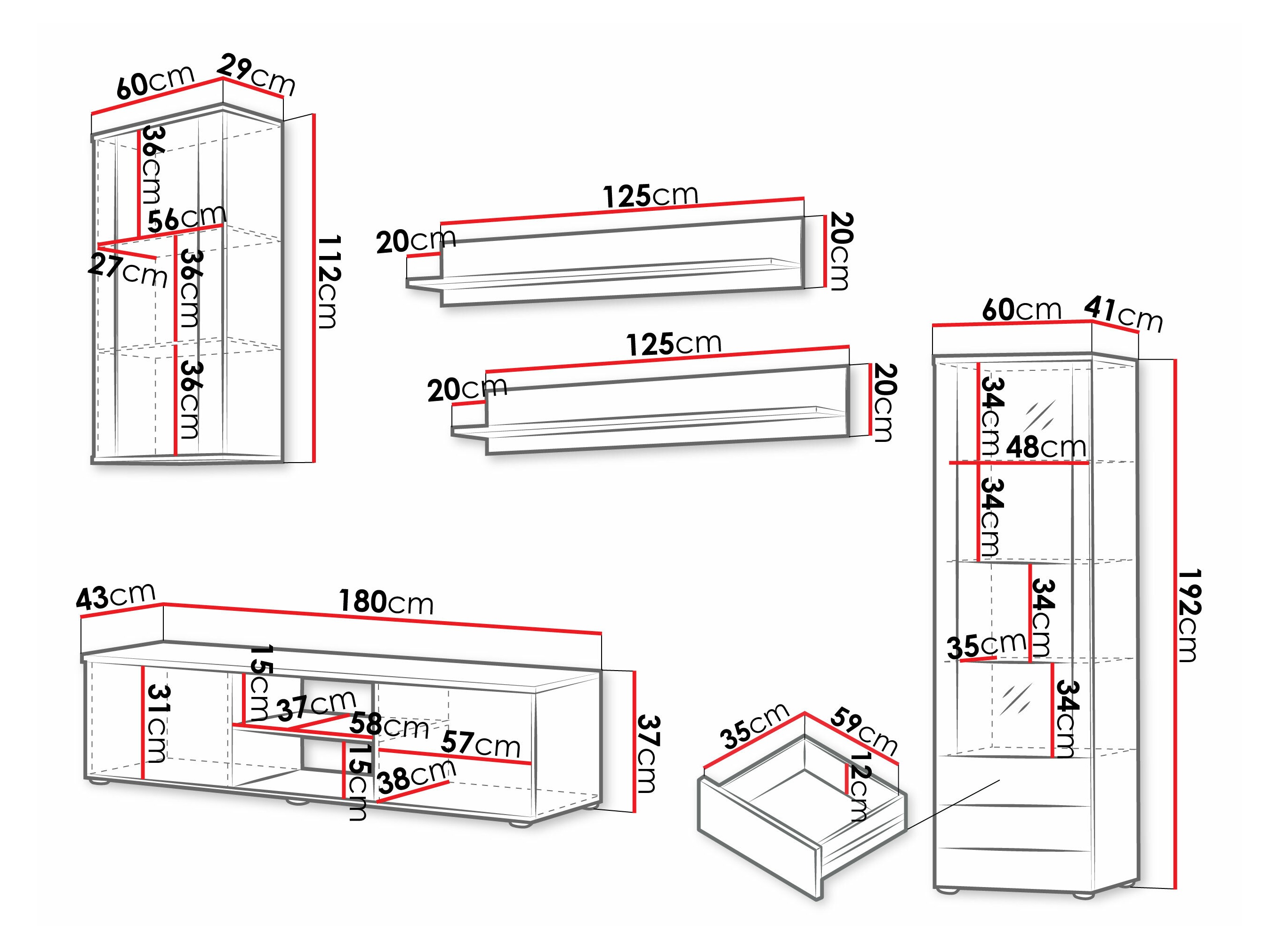 Набор для гостиной Tornola 114 (Белый + Глянцевый белый)