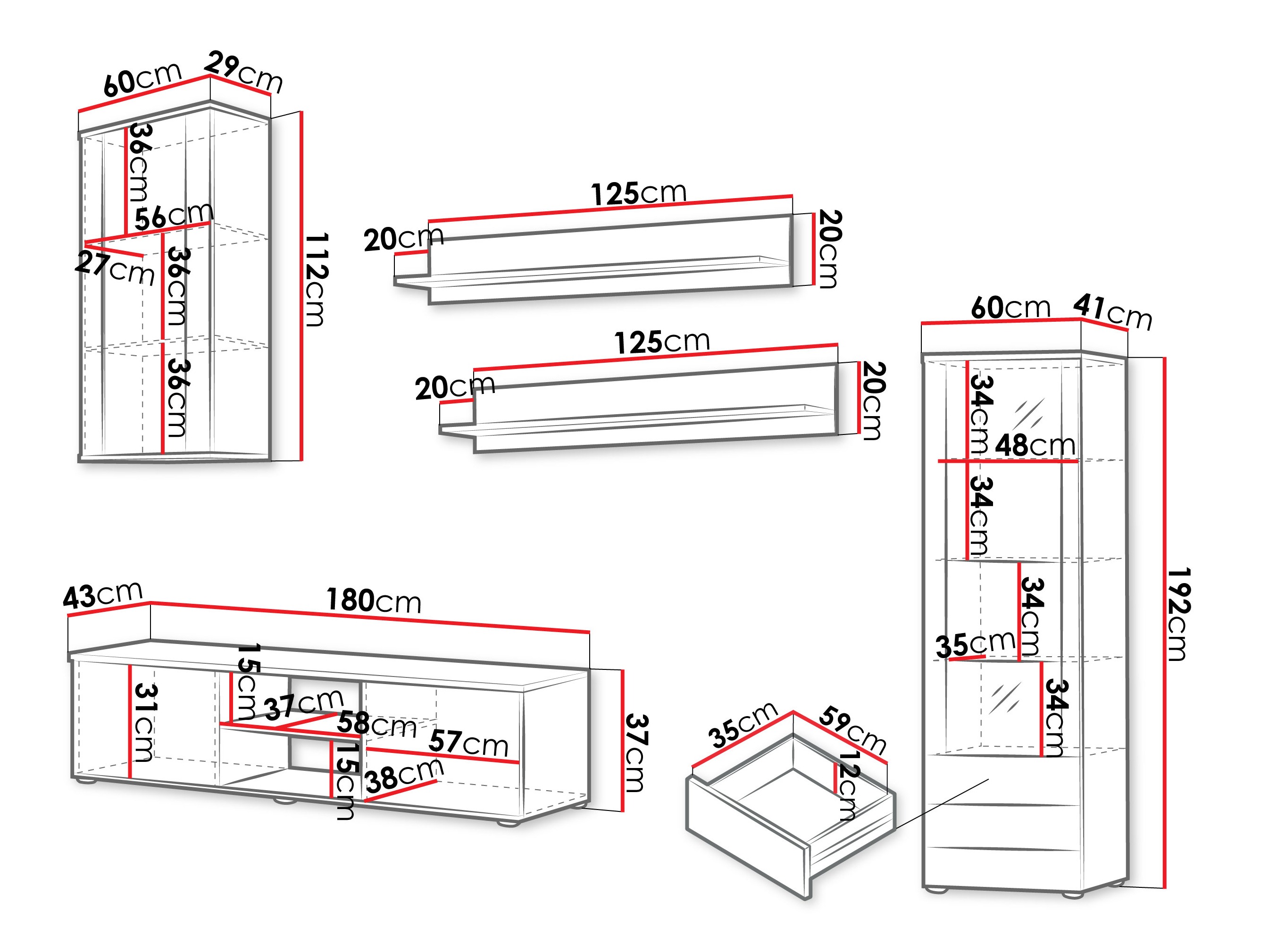 Набор для гостиной Tornola 114 (Кашемир + Чёрный)