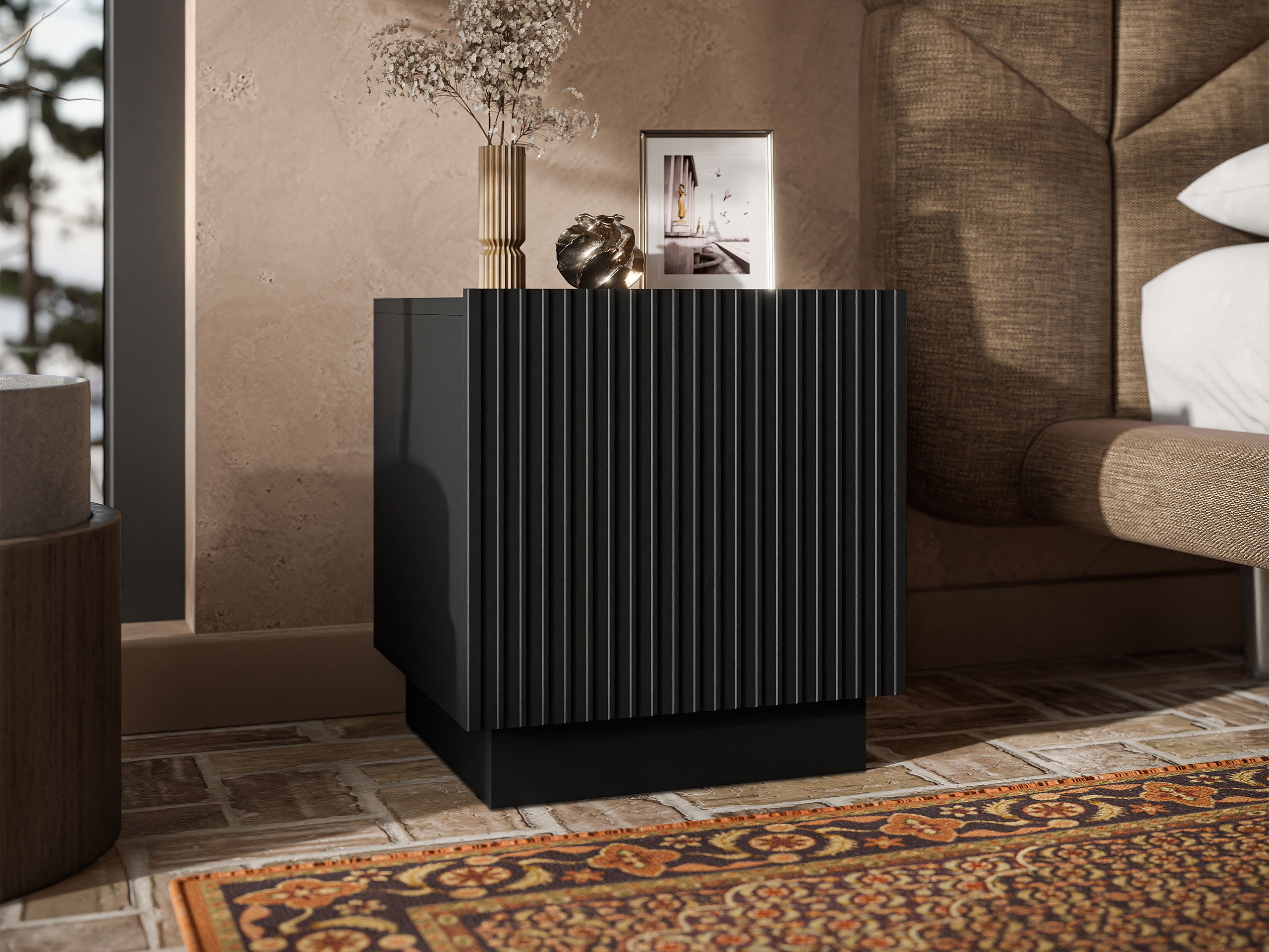 Naktsgaldiņu komplekts Lusonu 105 (Melns)