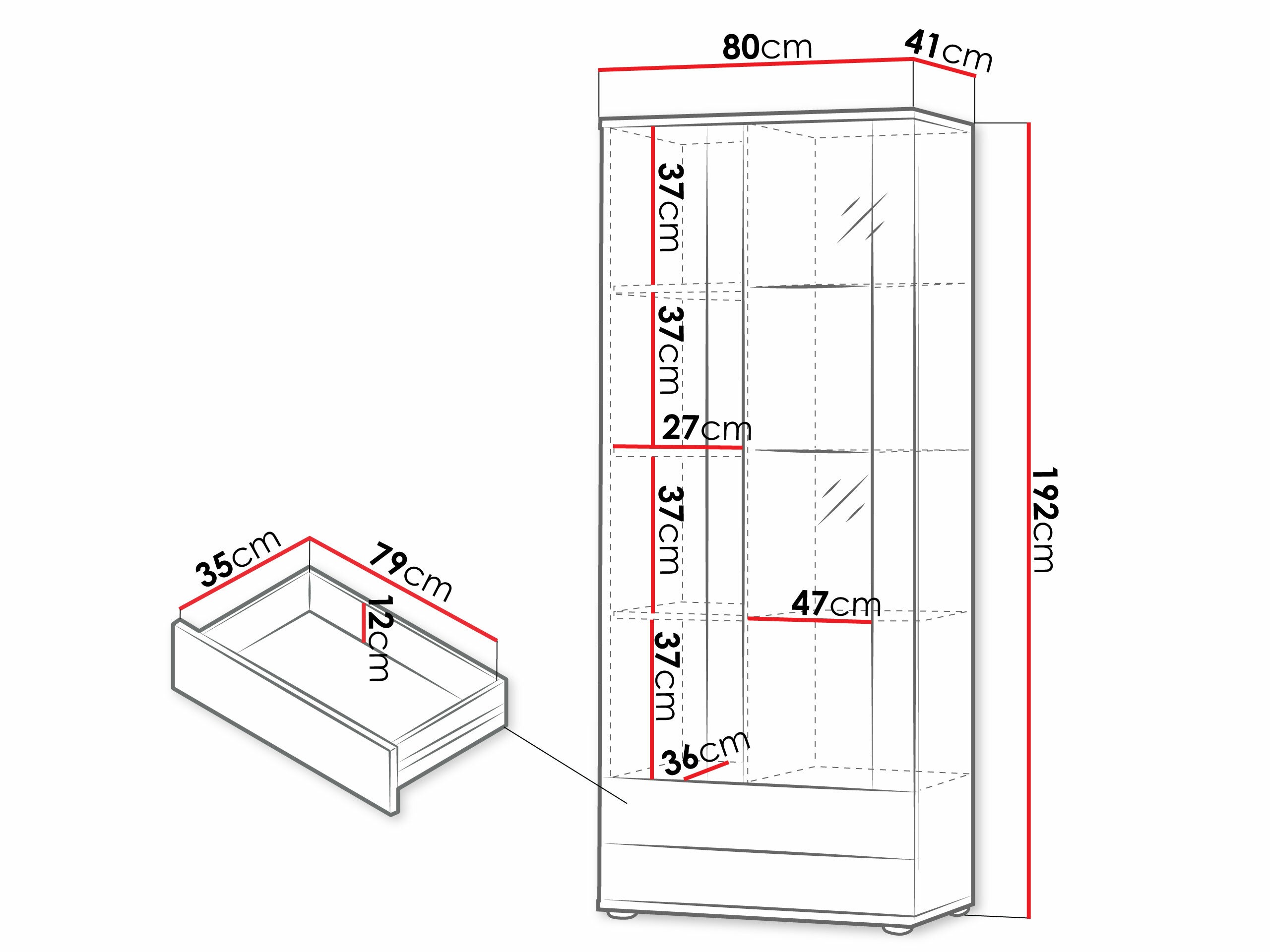 Plaukts Tornola 105 (Balts + Glancēts balts)