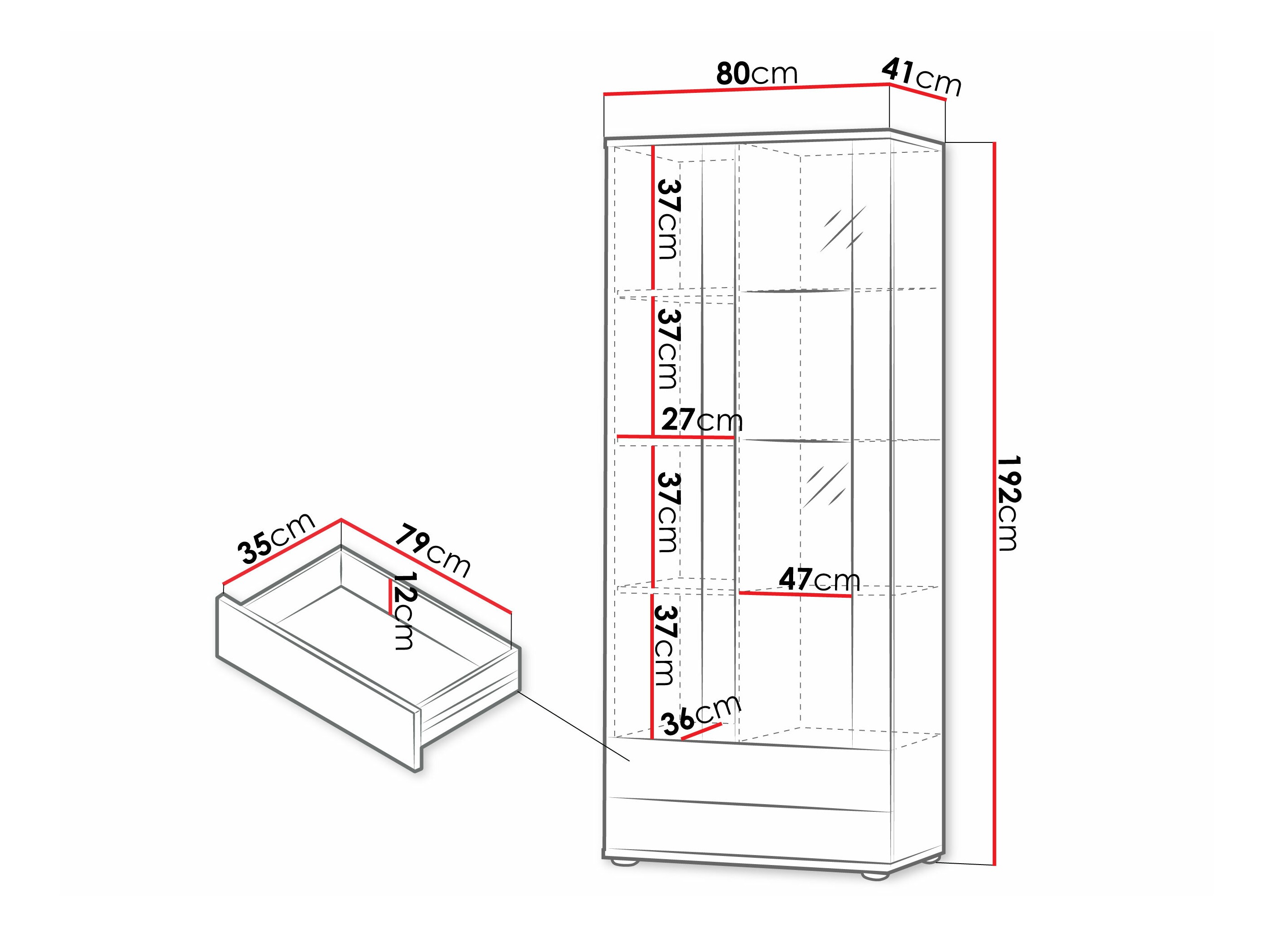 Plaukts Tornola 105 (Balts + Glancēts balts)