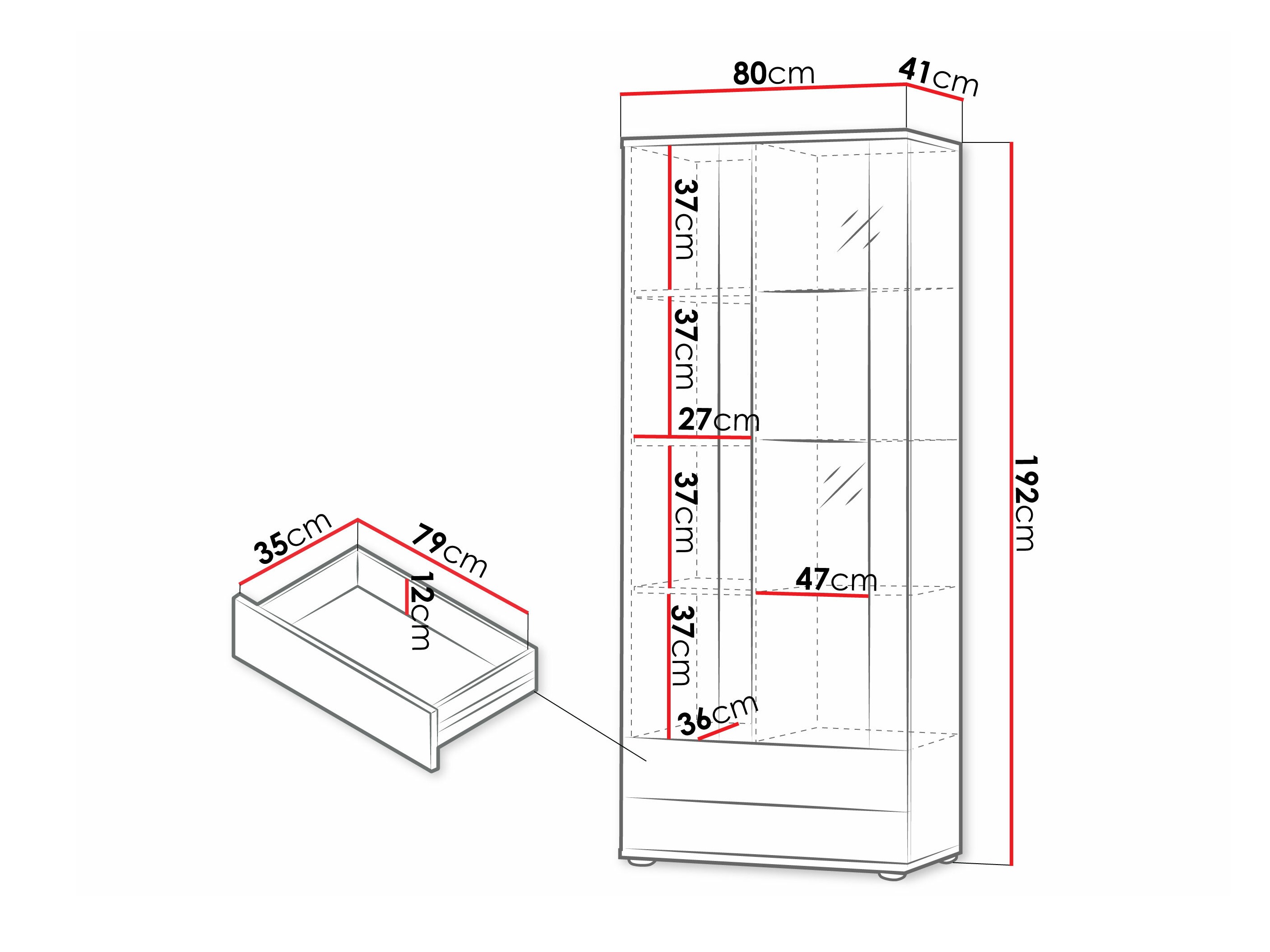 Plaukts Tornola 105 (Melns + Glancēts melns)