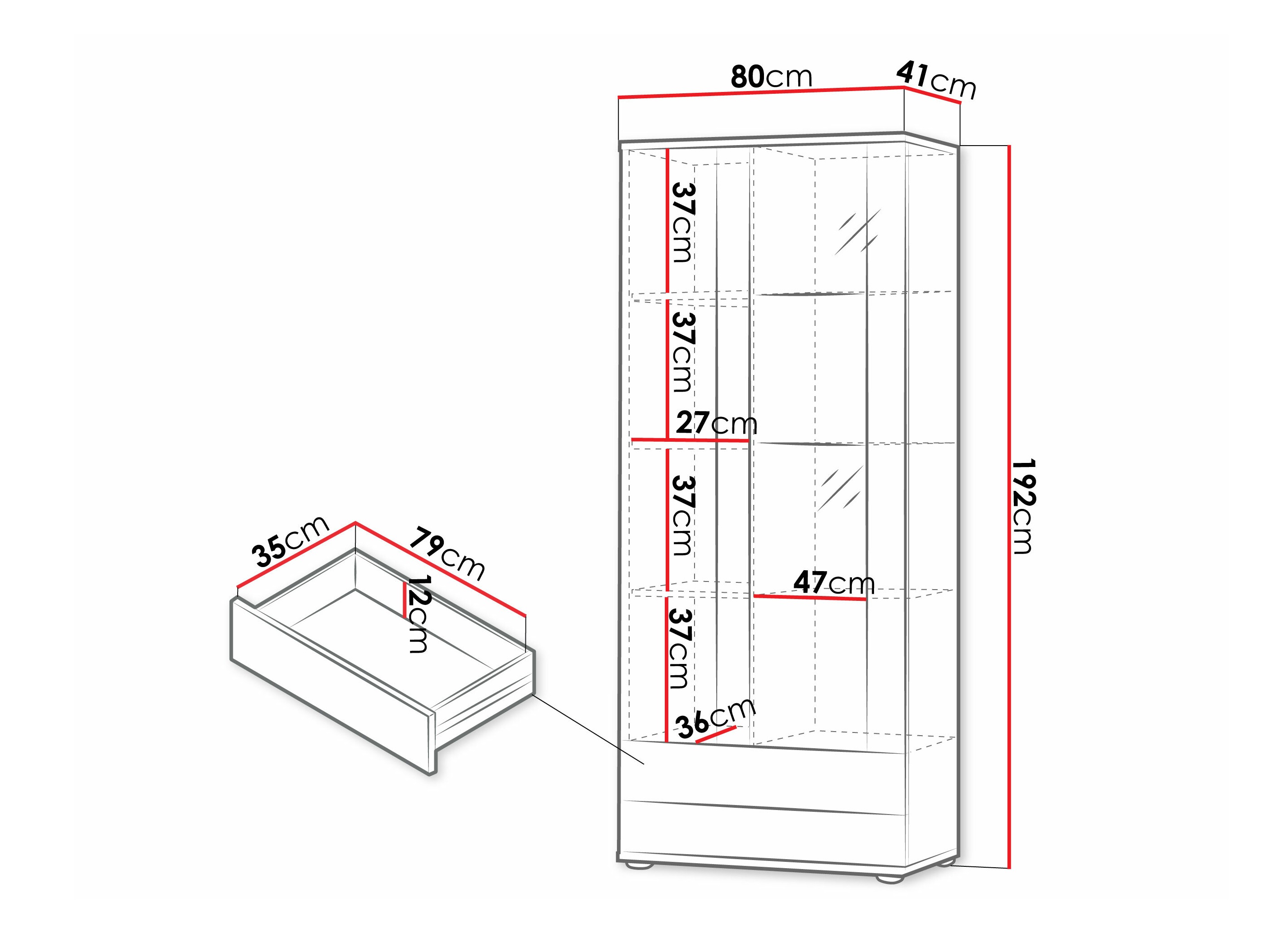 Plaukts Tornola 105 (Melns + Glancēts melns)