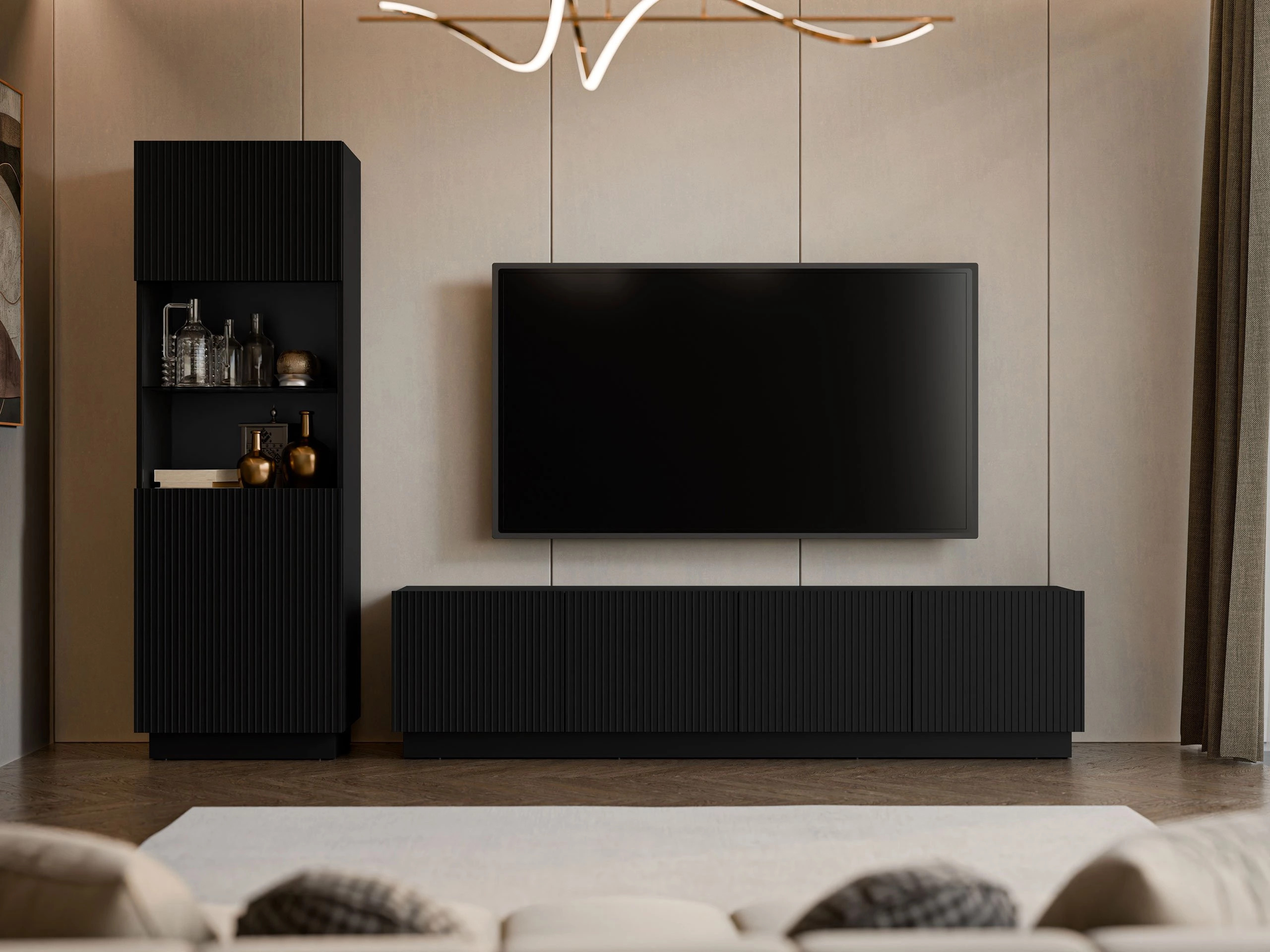 TV galds Lusonu 104 (Melns)