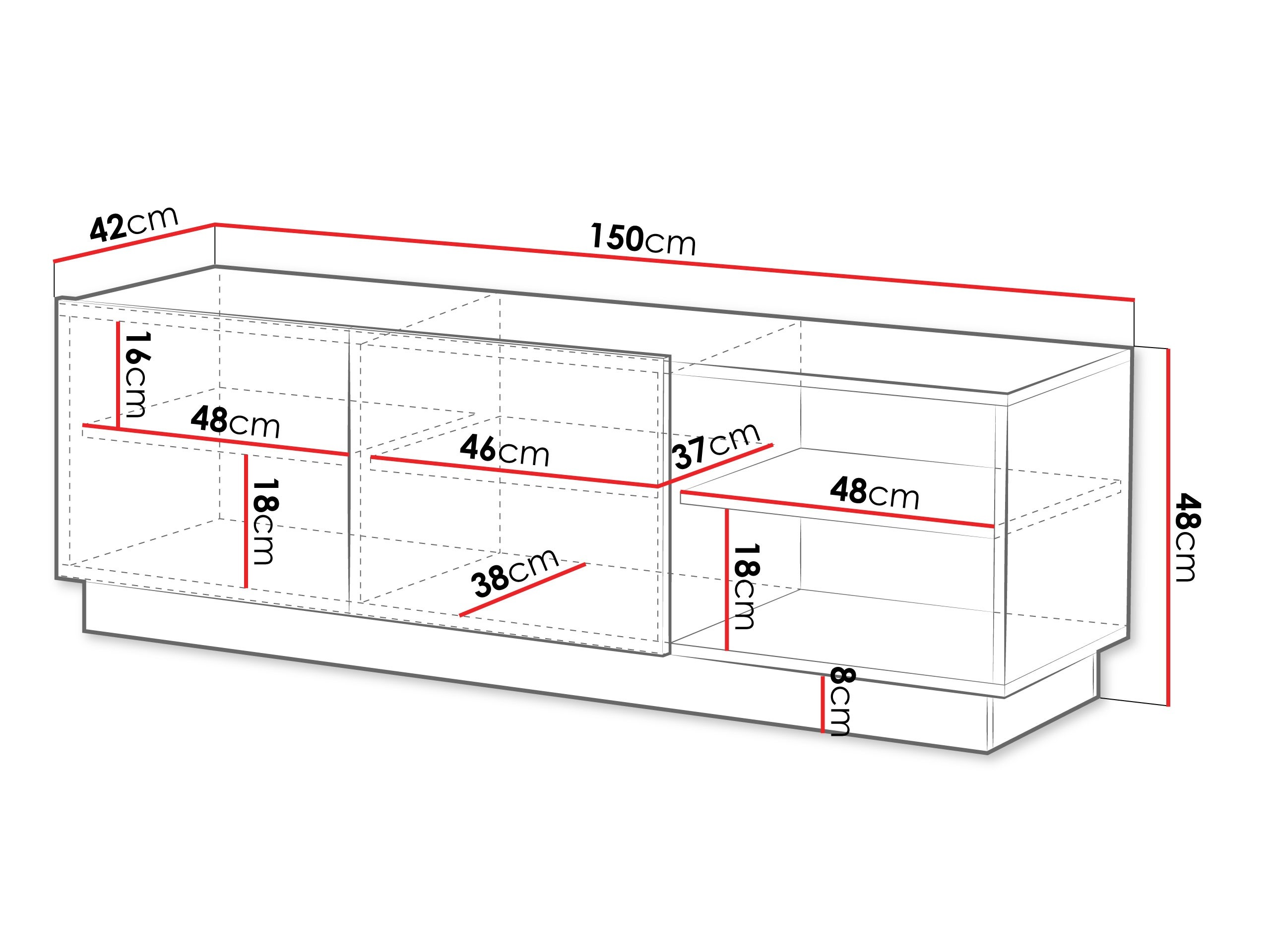 ТВ тумба Lusonu 103 (Чёрный)