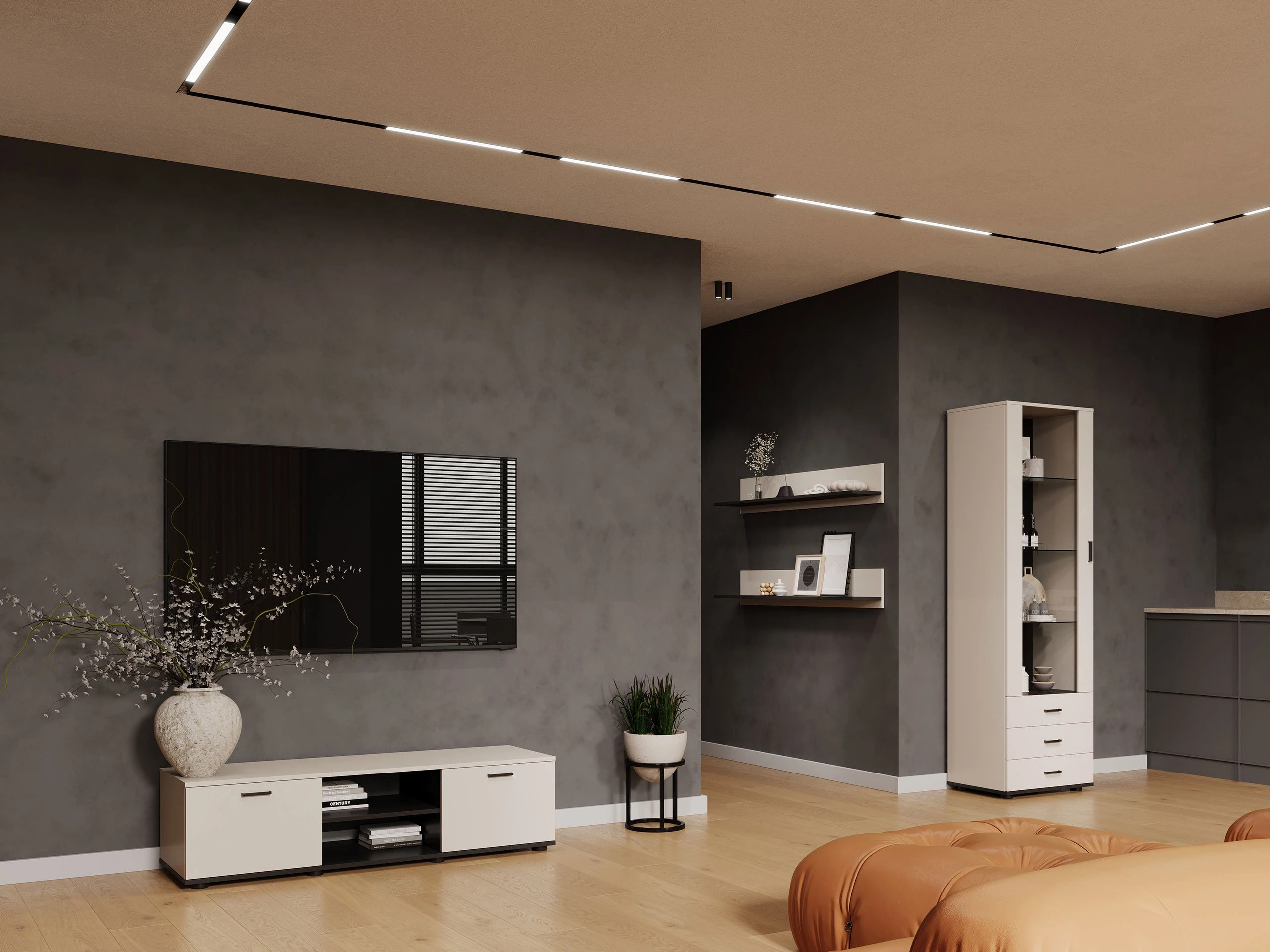 ТВ тумба Tornola 100 (Кашемир + Чёрный)